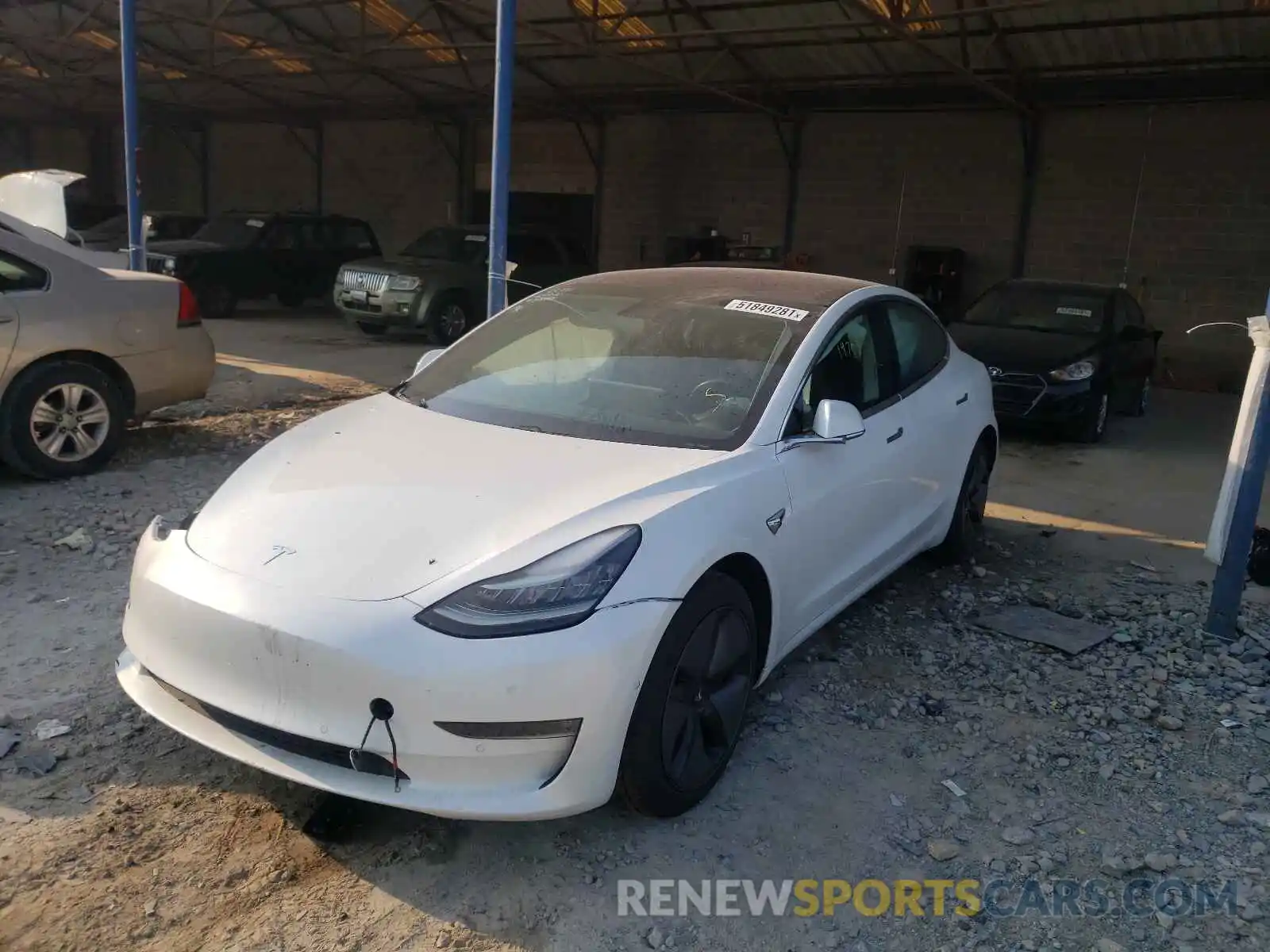 2 Photograph of a damaged car 5YJ3E1EA6KF313953 TESLA MODEL 3 2019