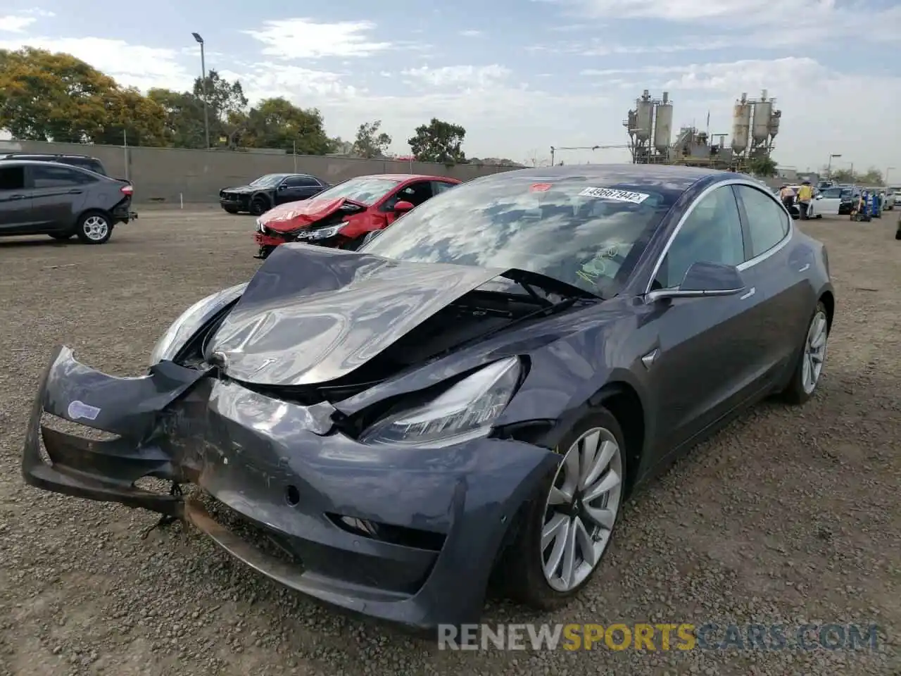 2 Photograph of a damaged car 5YJ3E1EA6KF314410 TESLA MODEL 3 2019