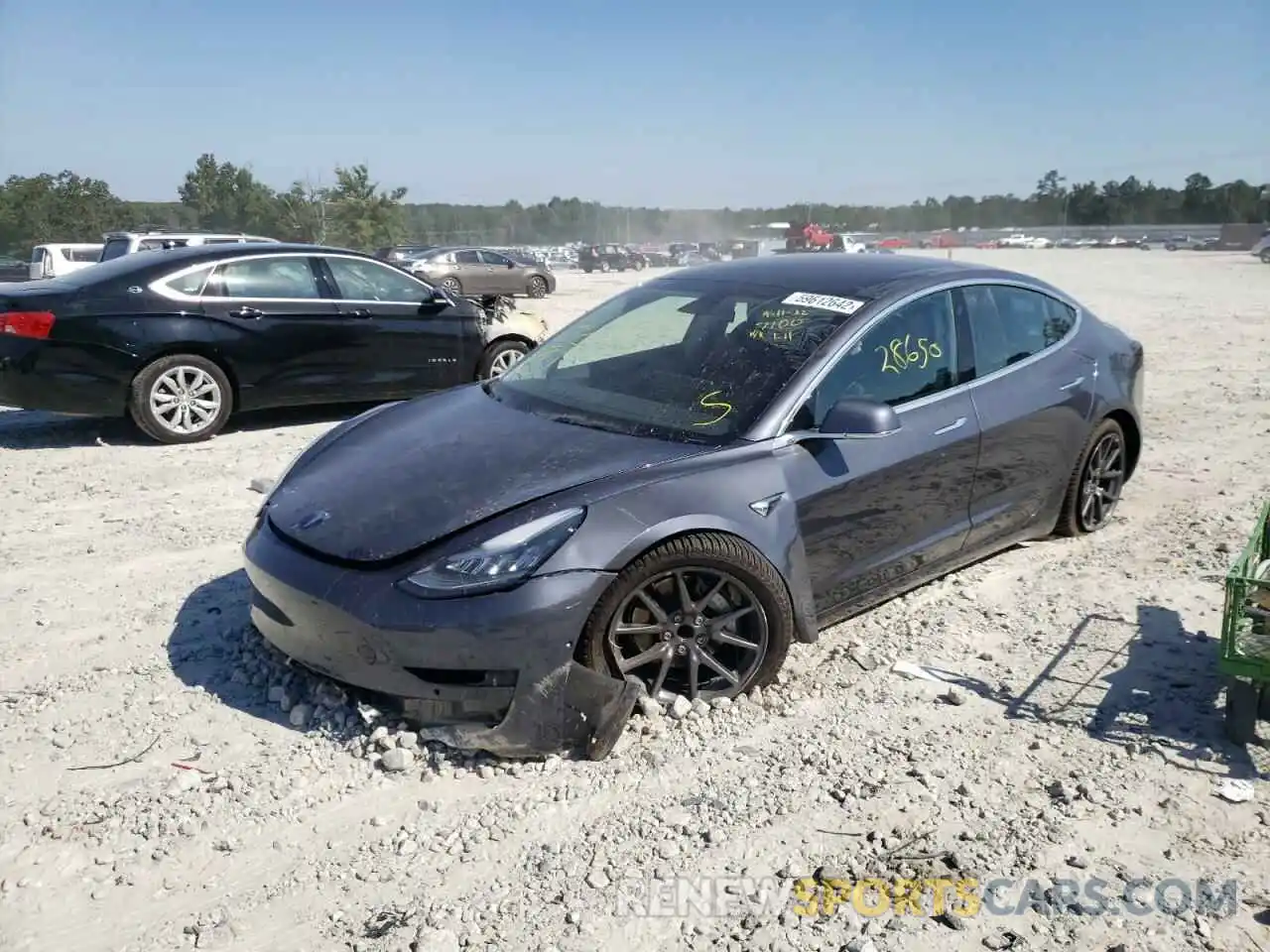 2 Photograph of a damaged car 5YJ3E1EA6KF317100 TESLA MODEL 3 2019