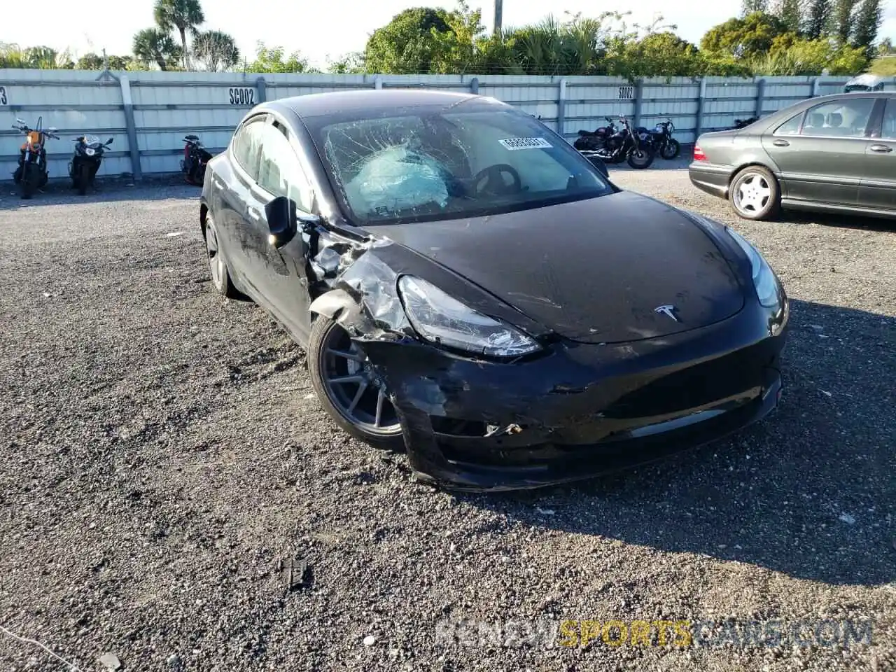 1 Photograph of a damaged car 5YJ3E1EA6KF324242 TESLA MODEL 3 2019