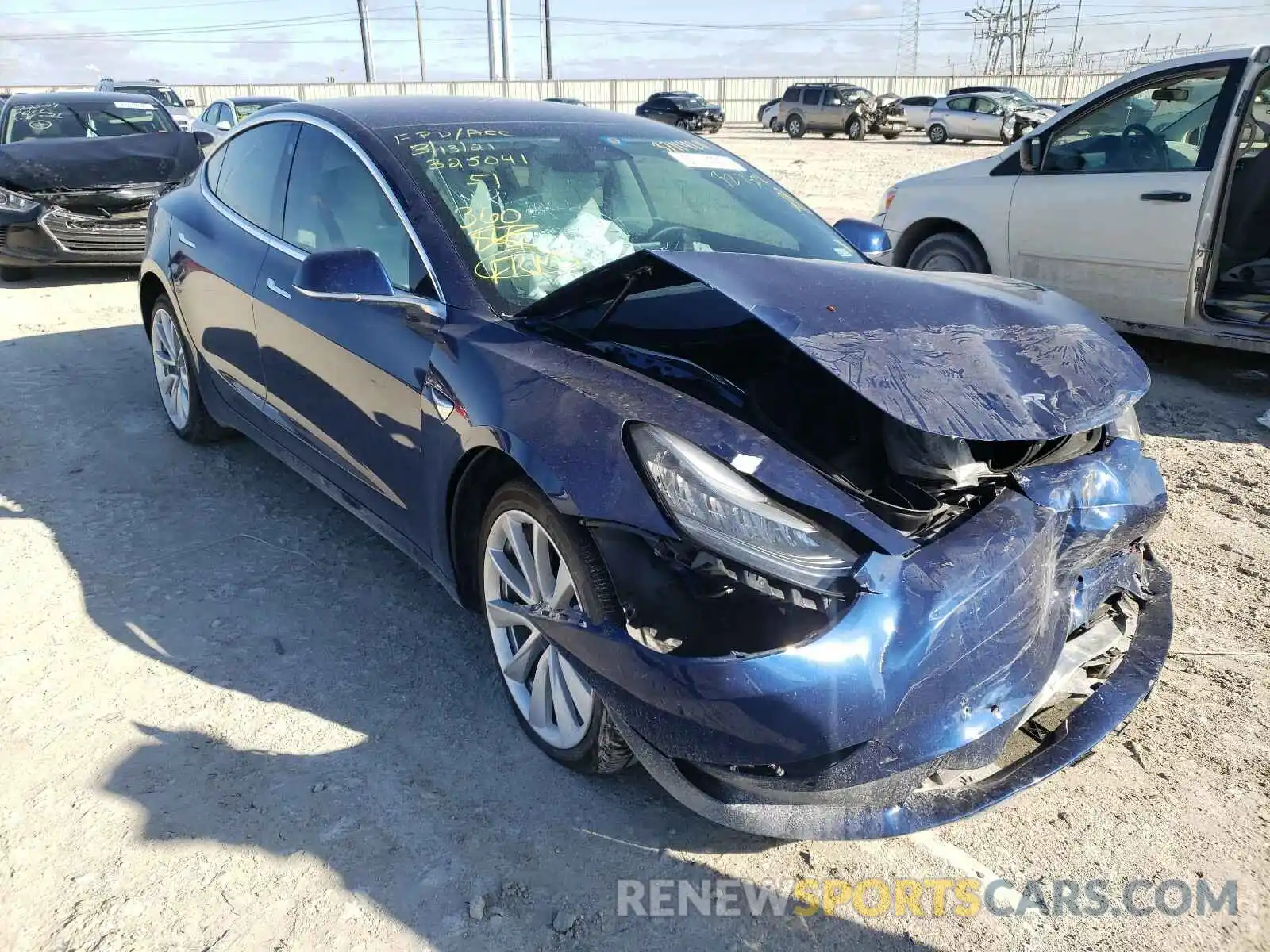 1 Photograph of a damaged car 5YJ3E1EA6KF324502 TESLA MODEL 3 2019