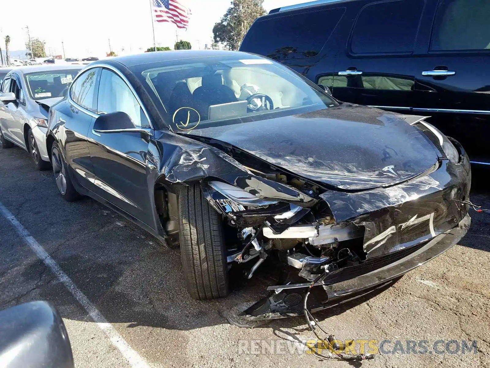 1 Photograph of a damaged car 5YJ3E1EA6KF324581 TESLA MODEL 3 2019