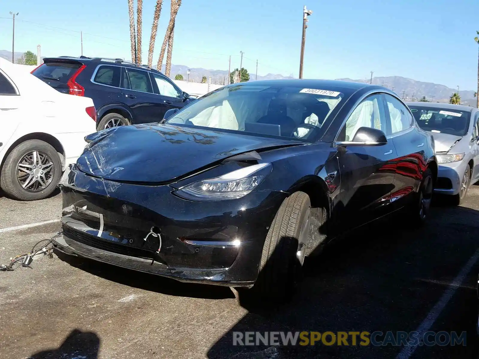 2 Photograph of a damaged car 5YJ3E1EA6KF324581 TESLA MODEL 3 2019