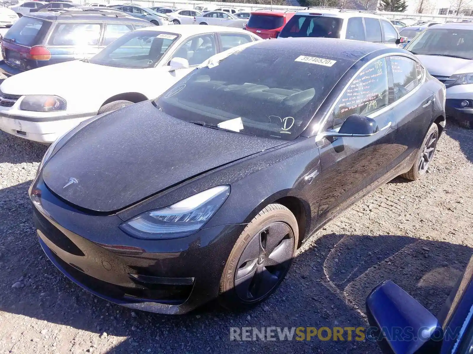 2 Photograph of a damaged car 5YJ3E1EA6KF324631 TESLA MODEL 3 2019