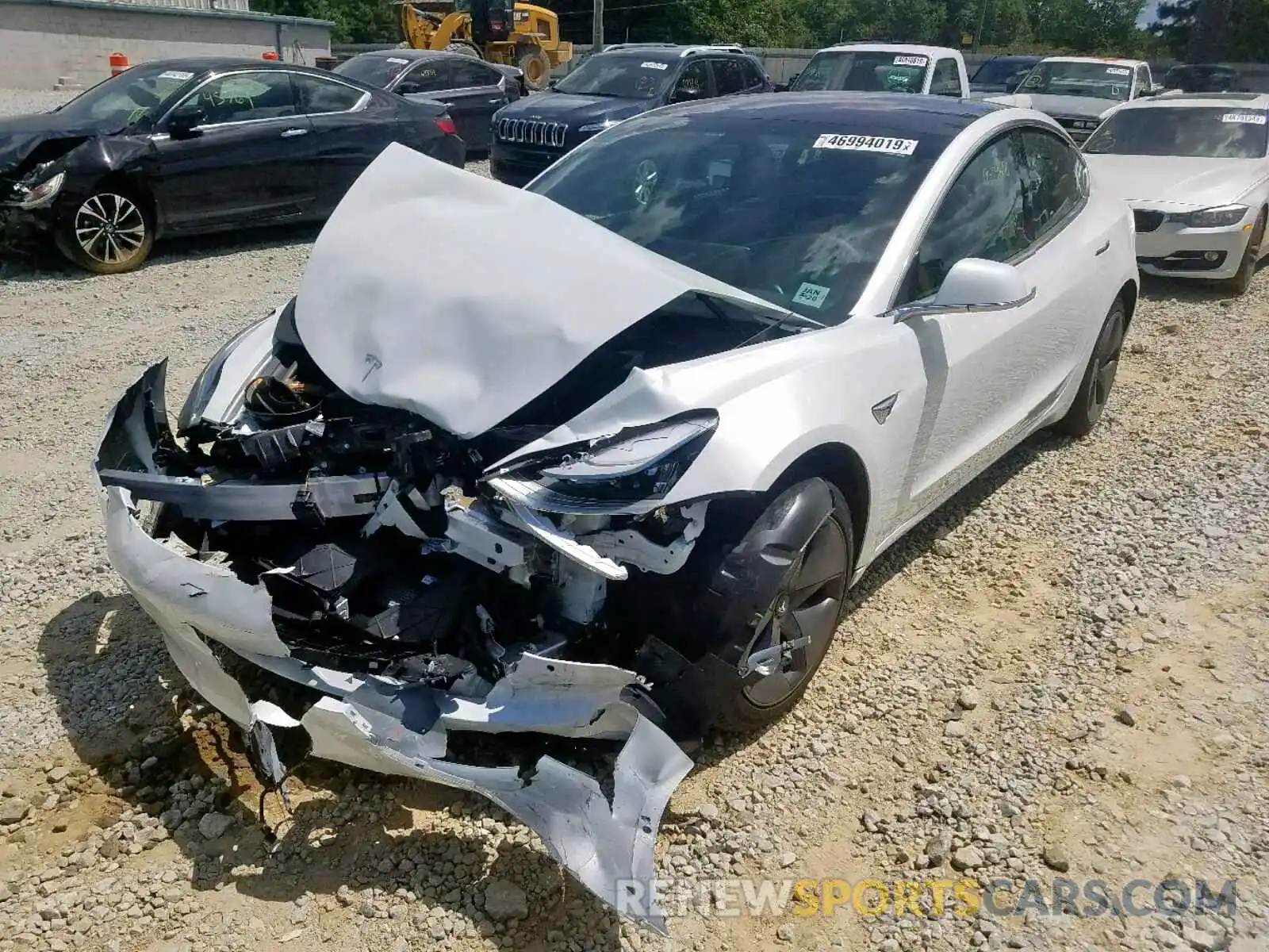 2 Photograph of a damaged car 5YJ3E1EA6KF326704 TESLA MODEL 3 2019