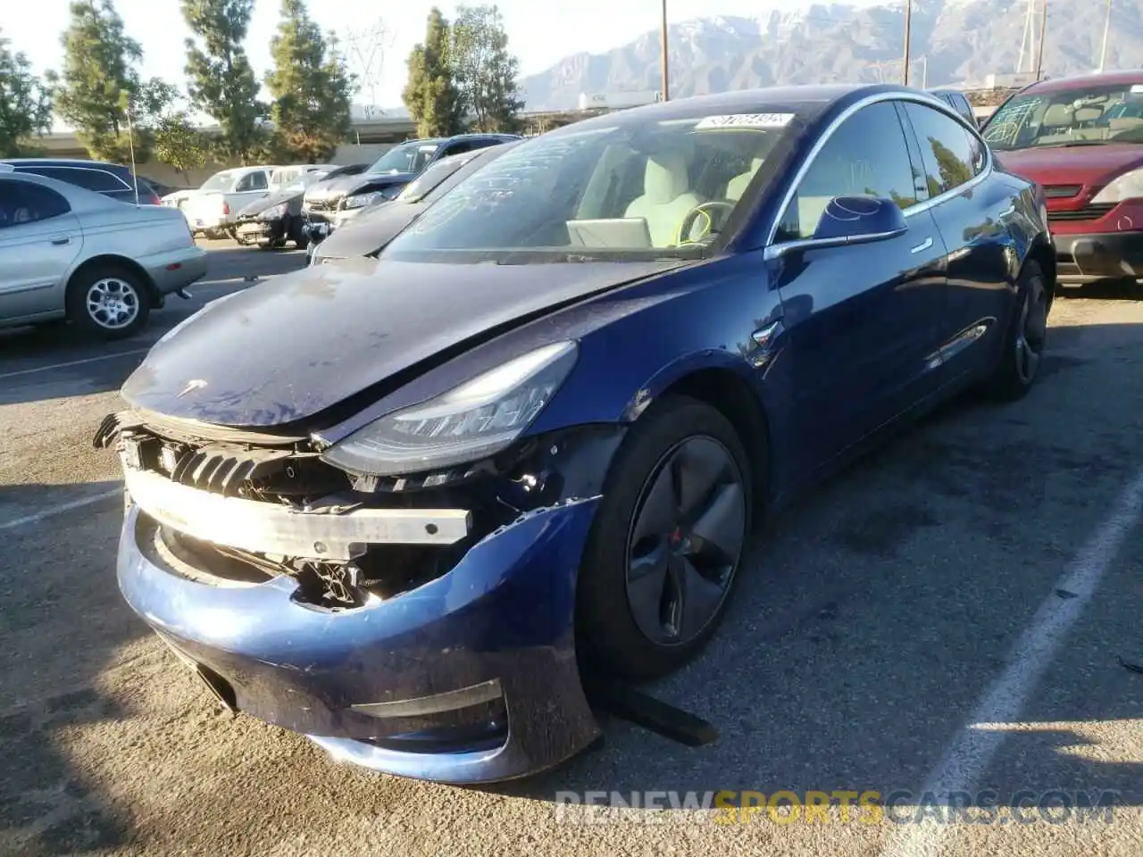 2 Photograph of a damaged car 5YJ3E1EA6KF327173 TESLA MODEL 3 2019