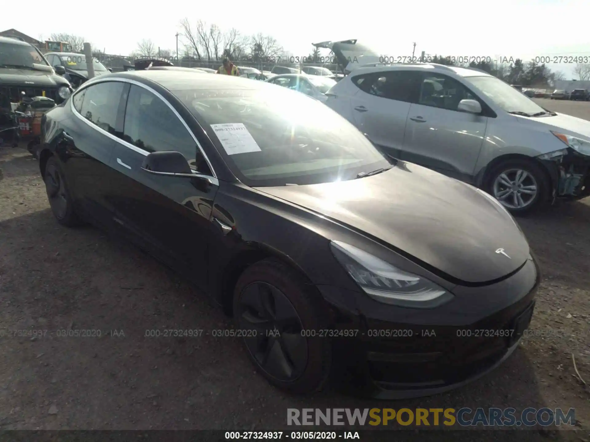 1 Photograph of a damaged car 5YJ3E1EA6KF361937 TESLA MODEL 3 2019