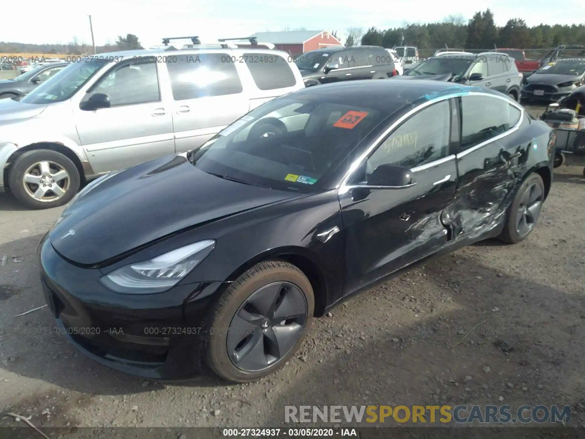 2 Photograph of a damaged car 5YJ3E1EA6KF361937 TESLA MODEL 3 2019