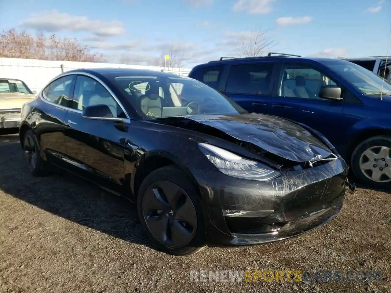 1 Photograph of a damaged car 5YJ3E1EA6KF395005 TESLA MODEL 3 2019