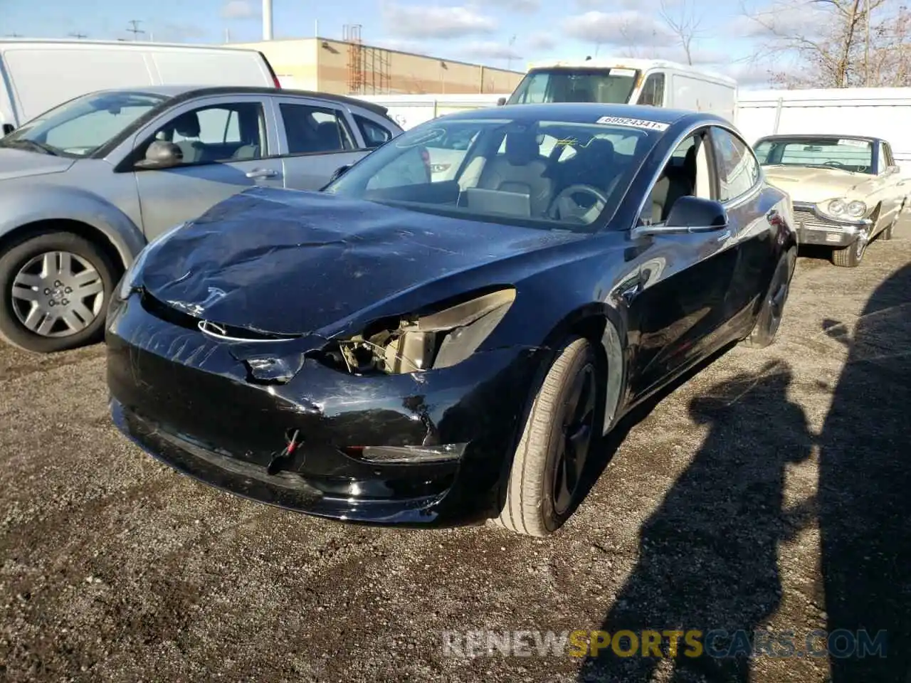 2 Photograph of a damaged car 5YJ3E1EA6KF395005 TESLA MODEL 3 2019