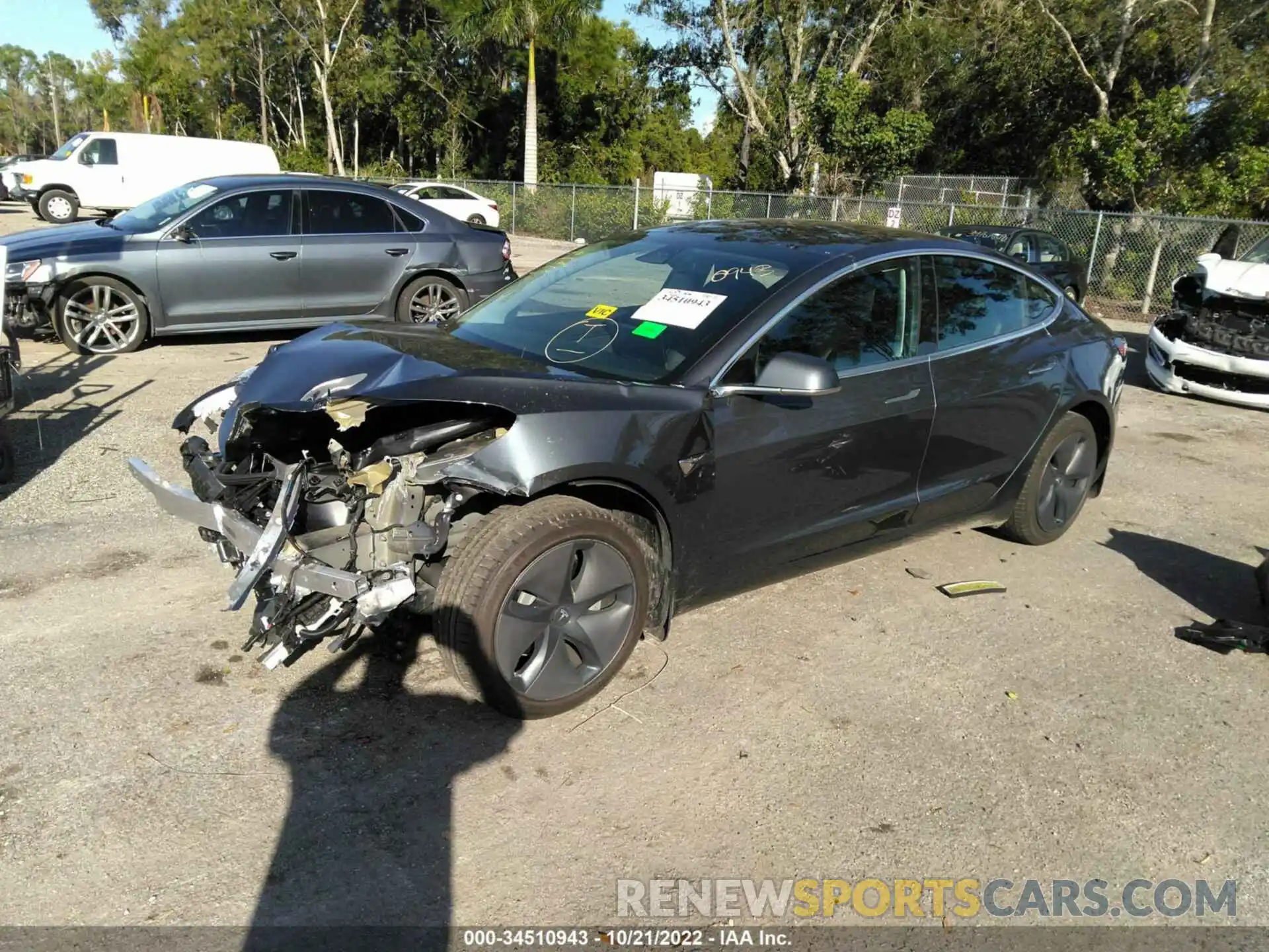 2 Photograph of a damaged car 5YJ3E1EA6KF396347 TESLA MODEL 3 2019