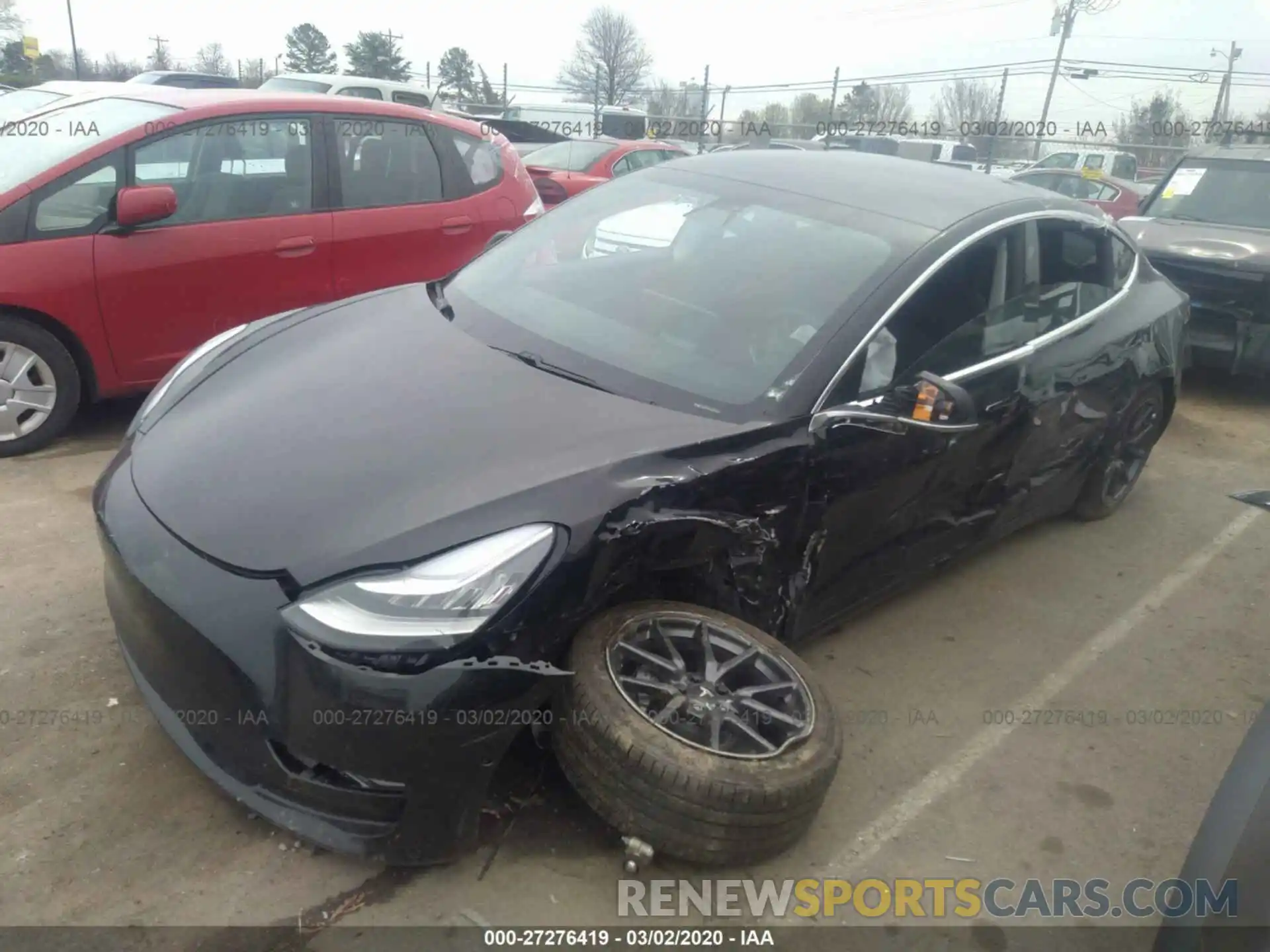 2 Photograph of a damaged car 5YJ3E1EA6KF398454 TESLA MODEL 3 2019