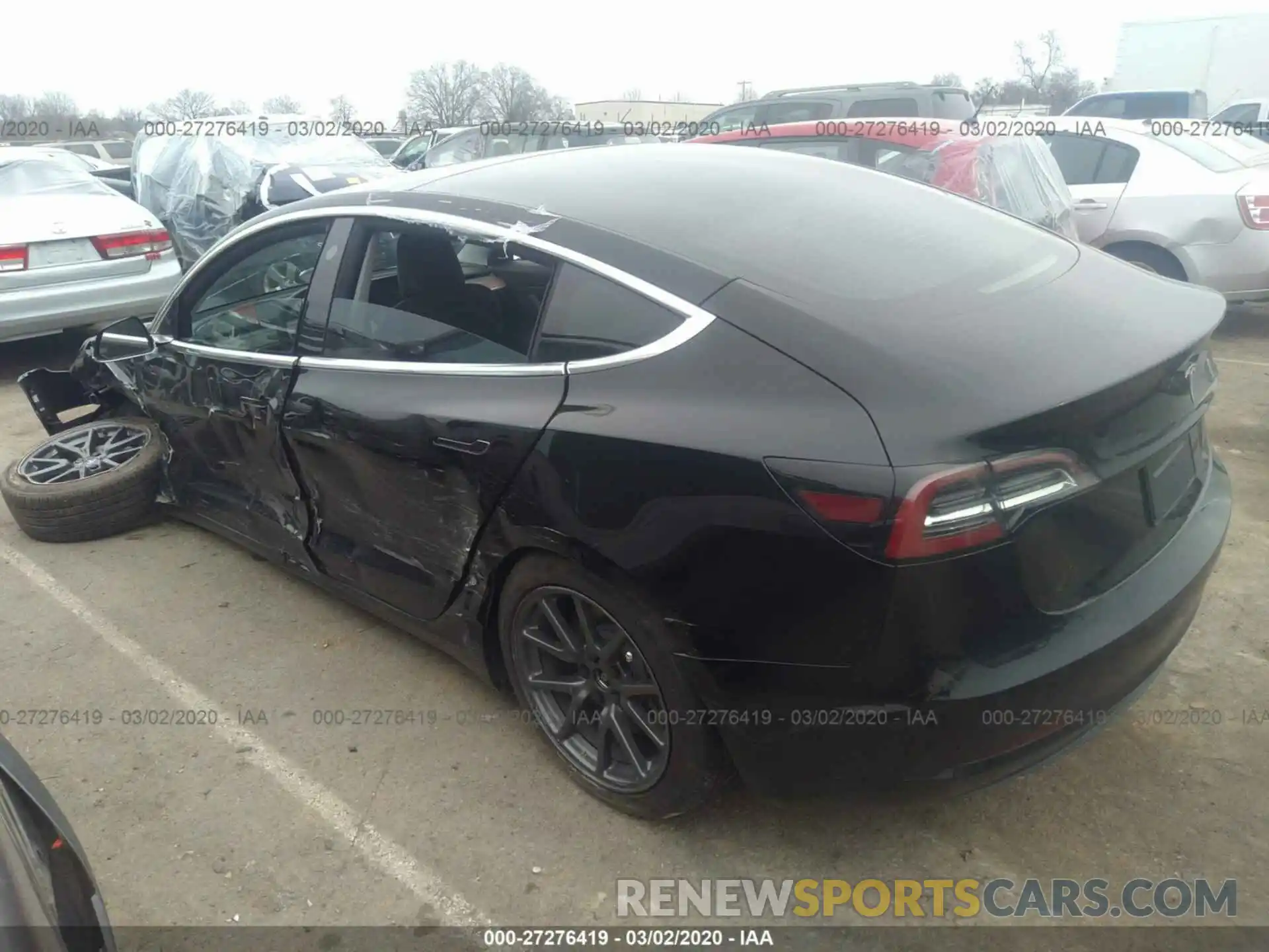 3 Photograph of a damaged car 5YJ3E1EA6KF398454 TESLA MODEL 3 2019