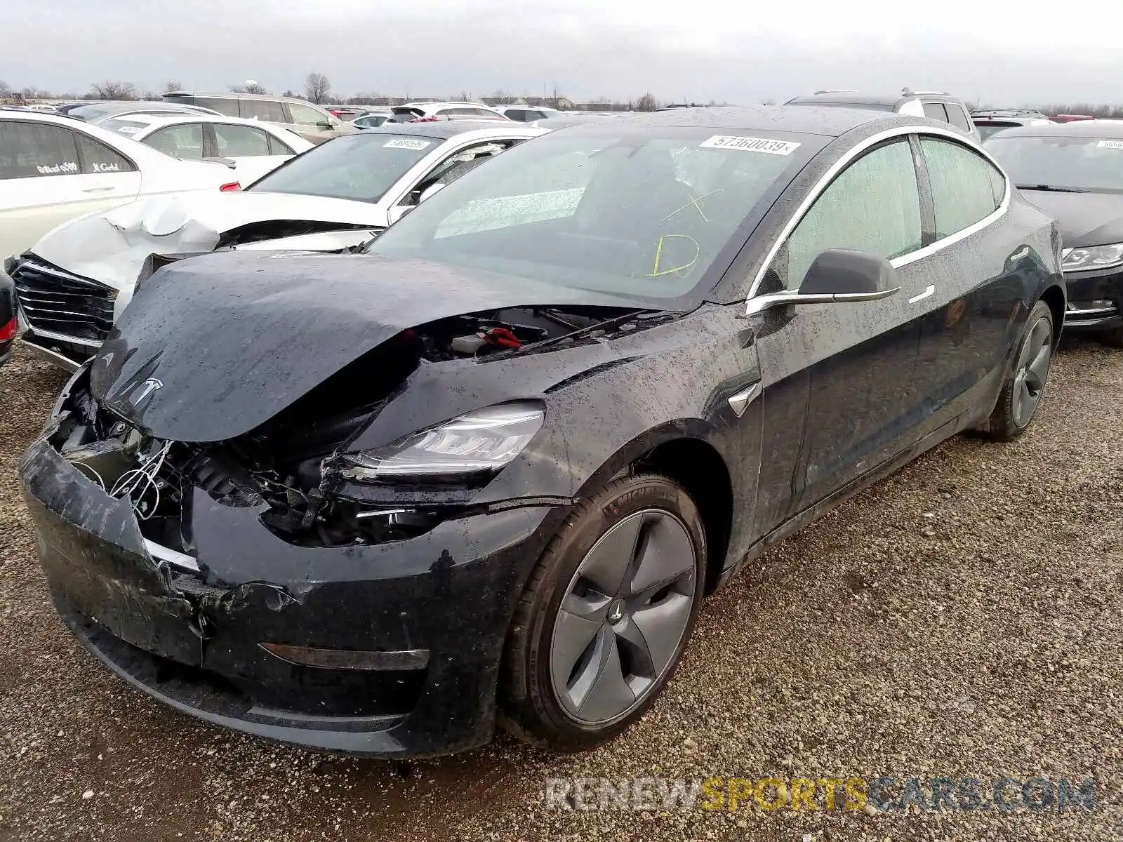 2 Photograph of a damaged car 5YJ3E1EA6KF399099 TESLA MODEL 3 2019