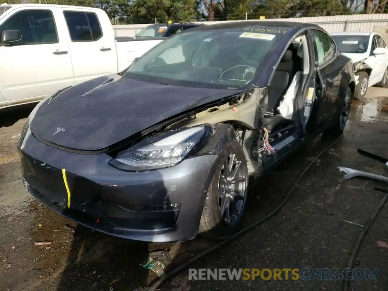 2 Photograph of a damaged car 5YJ3E1EA6KF400137 TESLA MODEL 3 2019