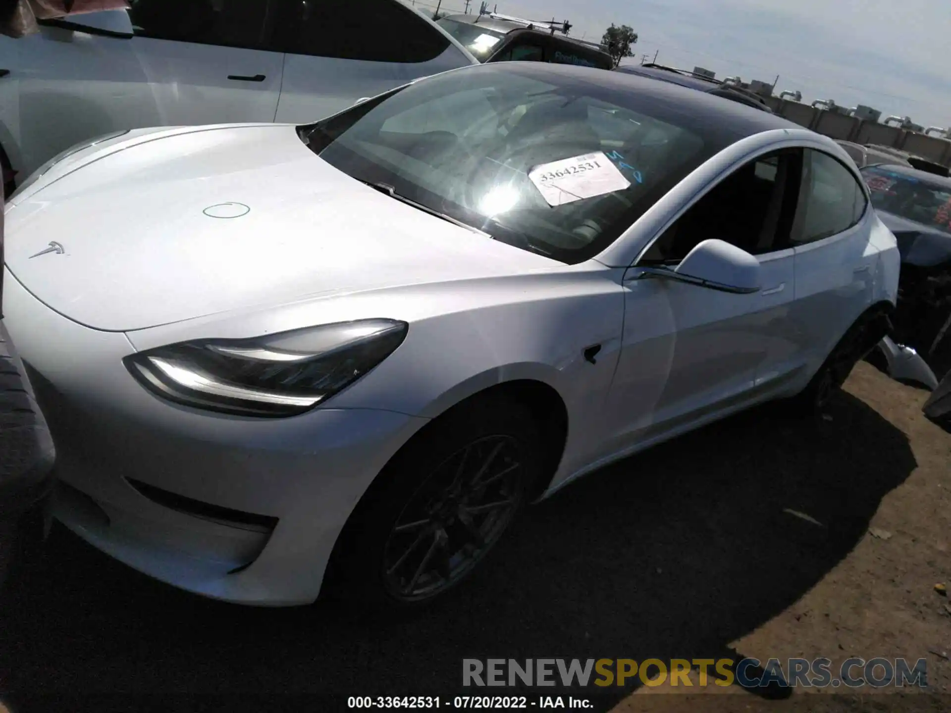 2 Photograph of a damaged car 5YJ3E1EA6KF401420 TESLA MODEL 3 2019