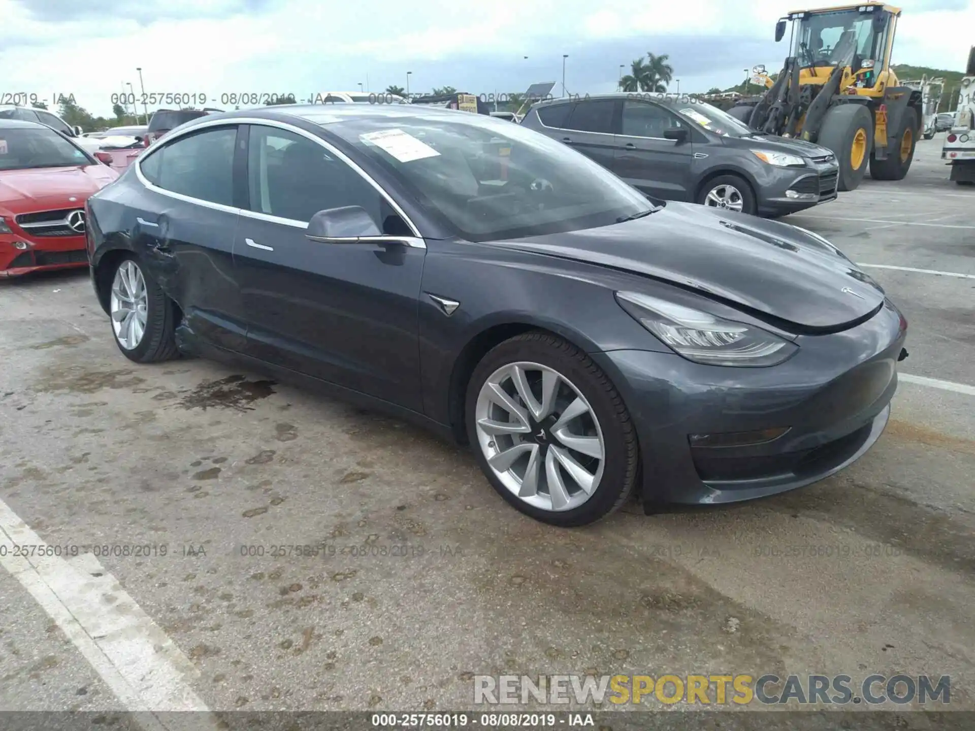 1 Photograph of a damaged car 5YJ3E1EA6KF401952 TESLA MODEL 3 2019