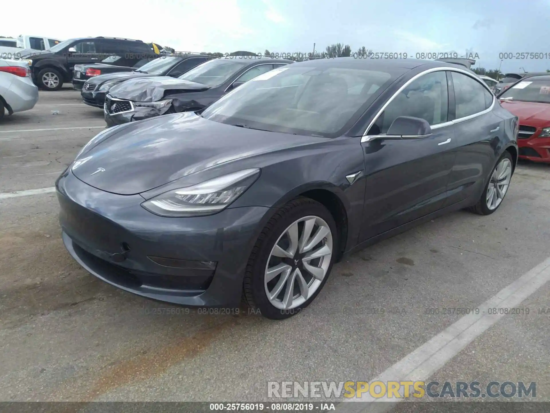 2 Photograph of a damaged car 5YJ3E1EA6KF401952 TESLA MODEL 3 2019