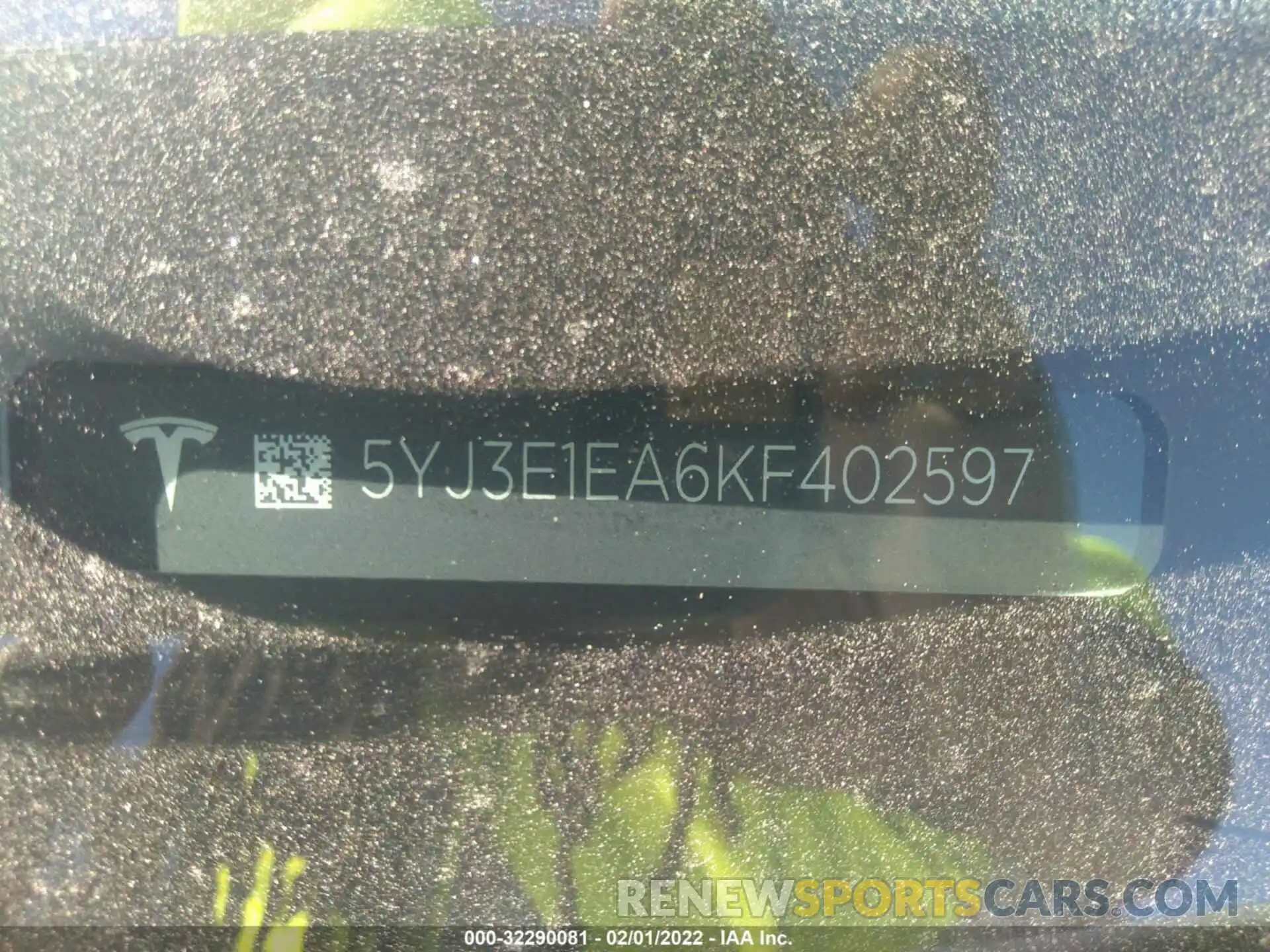 9 Photograph of a damaged car 5YJ3E1EA6KF402597 TESLA MODEL 3 2019