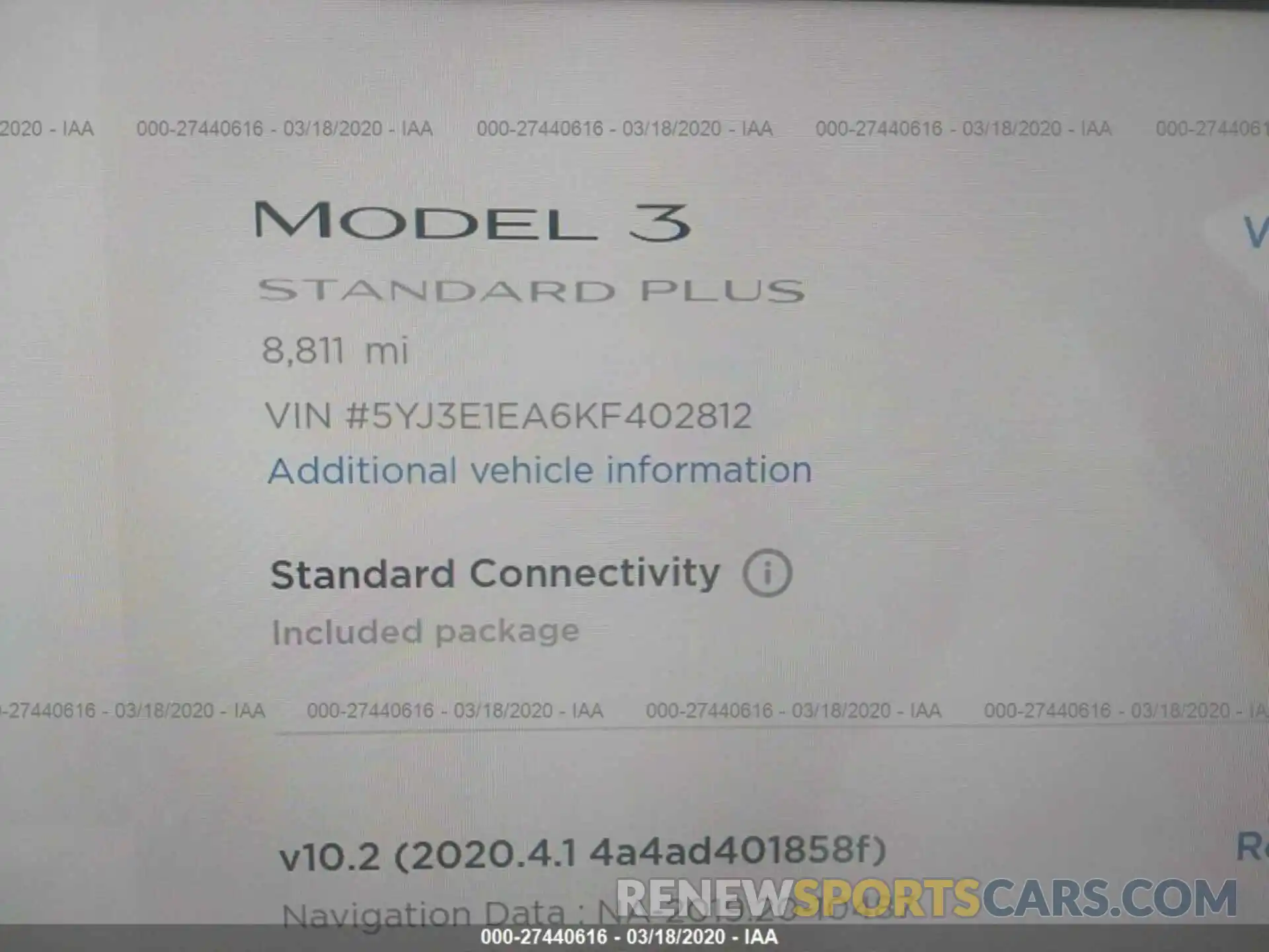 7 Photograph of a damaged car 5YJ3E1EA6KF402812 TESLA MODEL 3 2019