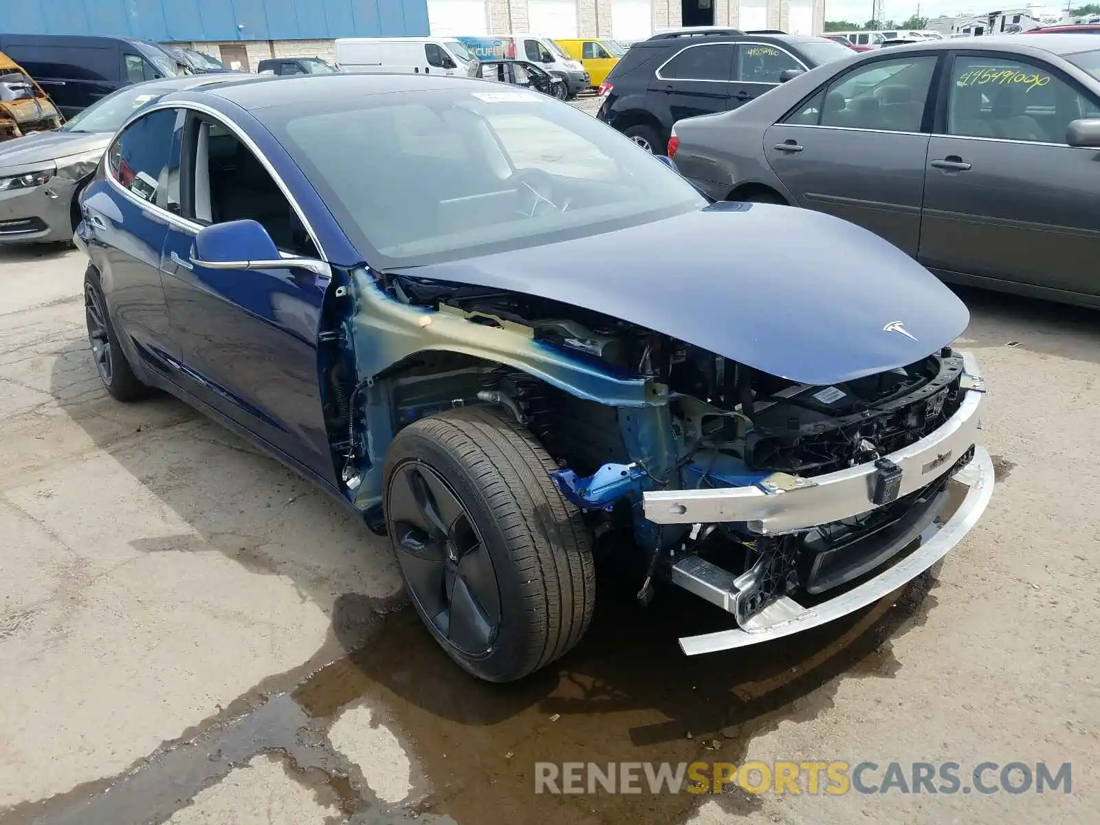 1 Photograph of a damaged car 5YJ3E1EA6KF411722 TESLA MODEL 3 2019