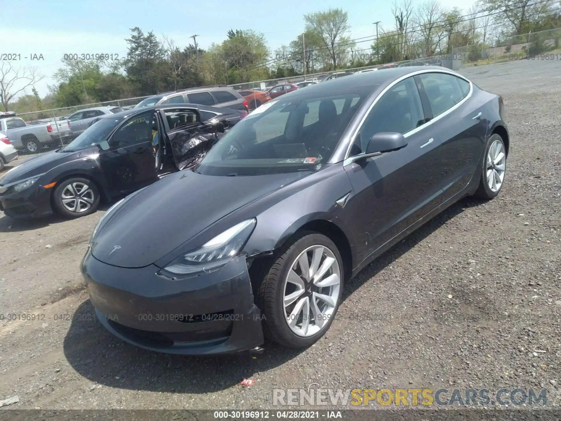 2 Photograph of a damaged car 5YJ3E1EA6KF417164 TESLA MODEL 3 2019