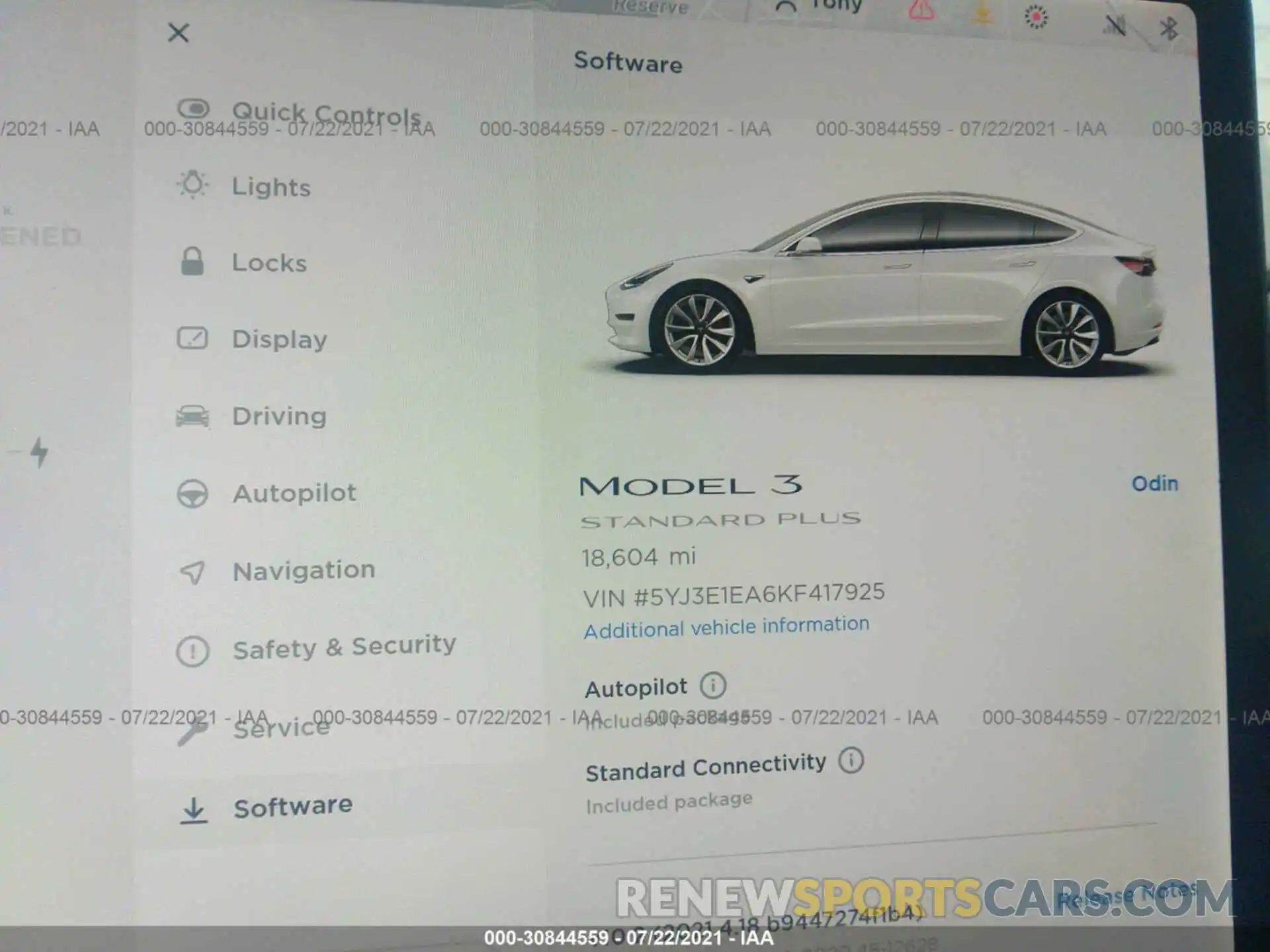 7 Photograph of a damaged car 5YJ3E1EA6KF417925 TESLA MODEL 3 2019