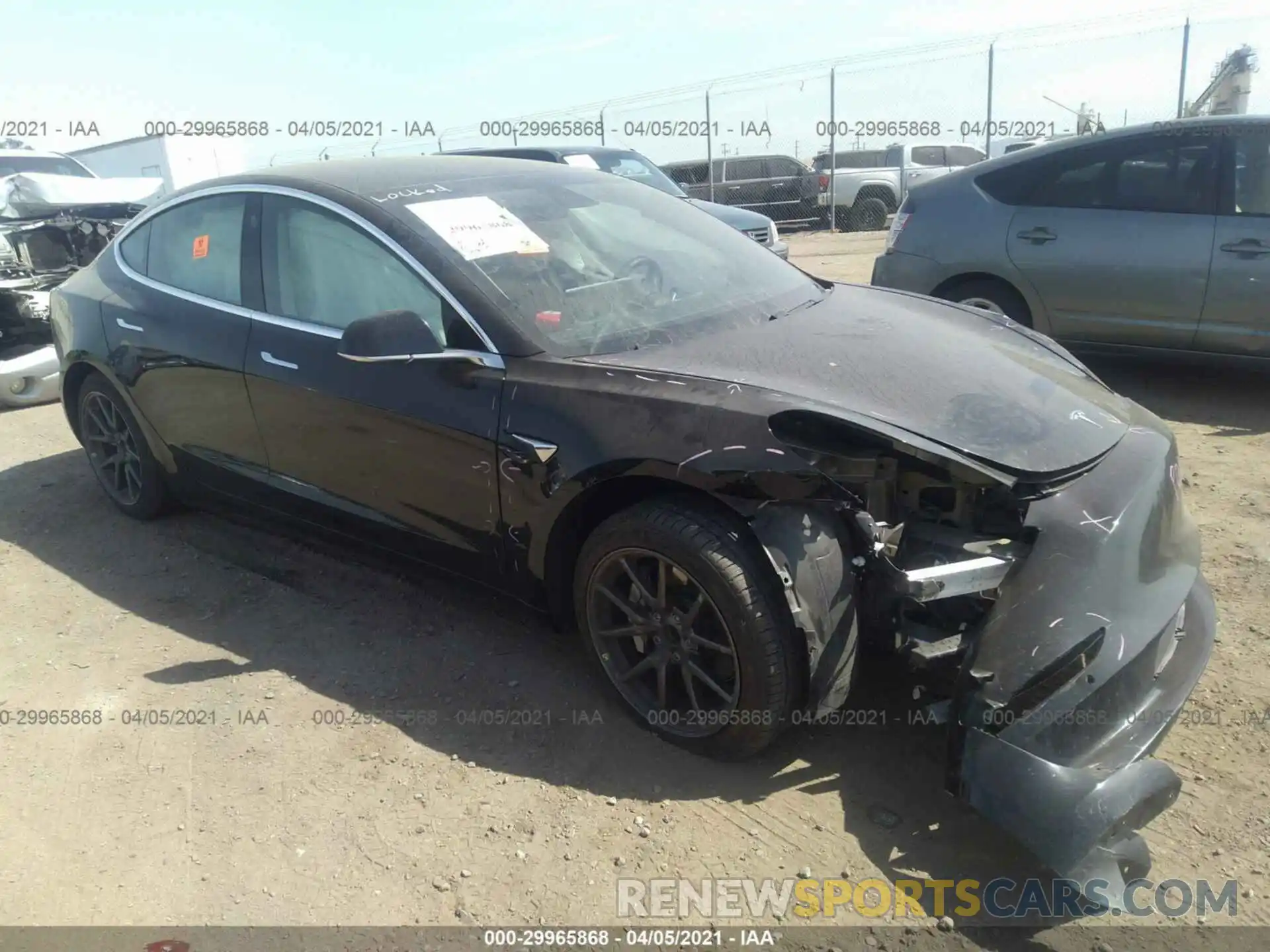 1 Photograph of a damaged car 5YJ3E1EA6KF421098 TESLA MODEL 3 2019