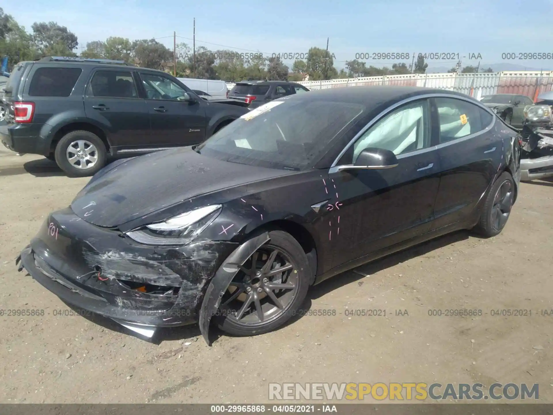 2 Photograph of a damaged car 5YJ3E1EA6KF421098 TESLA MODEL 3 2019