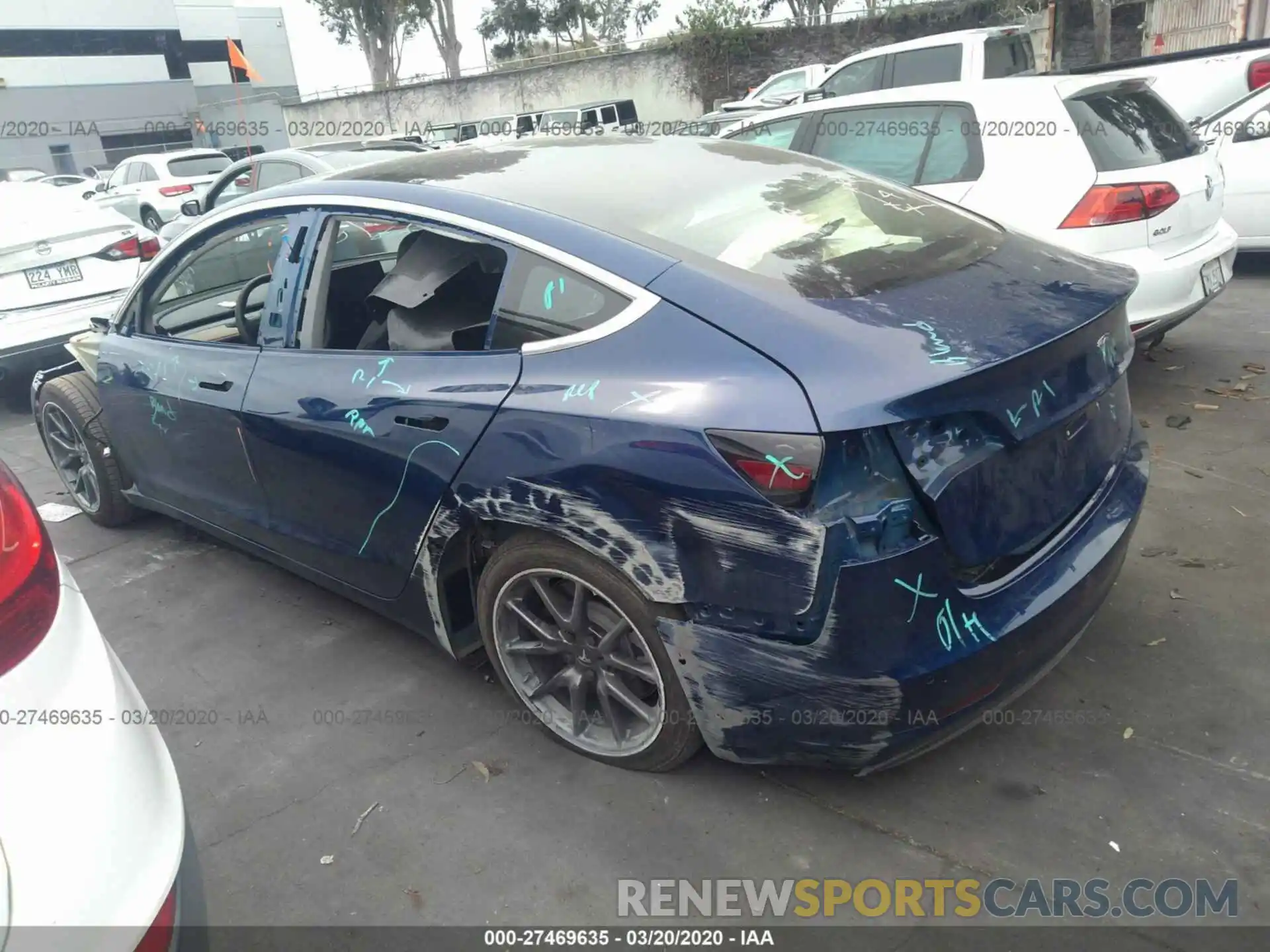 3 Photograph of a damaged car 5YJ3E1EA6KF421277 TESLA MODEL 3 2019