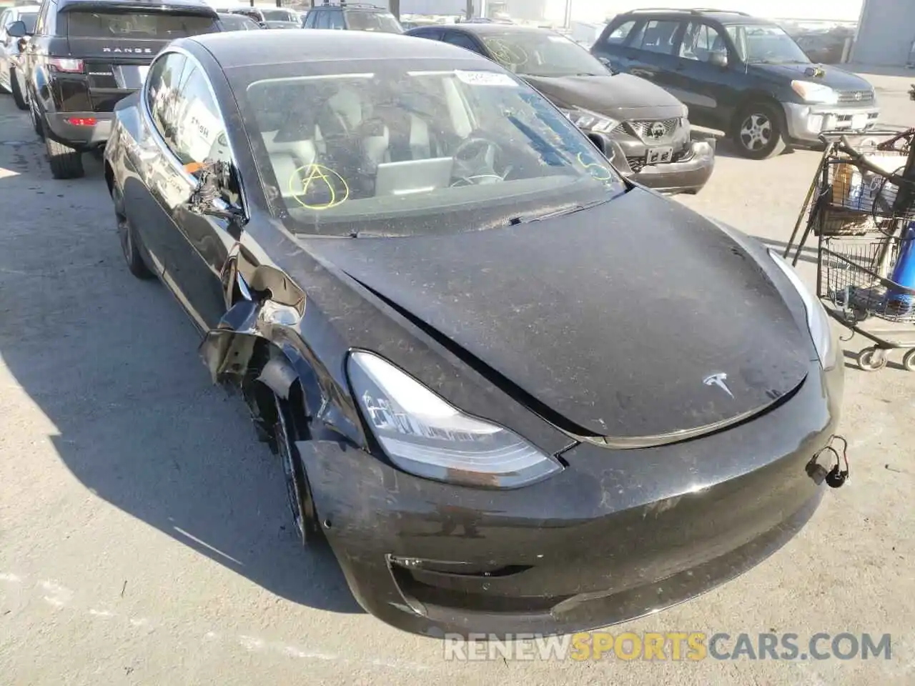 1 Photograph of a damaged car 5YJ3E1EA6KF424552 TESLA MODEL 3 2019