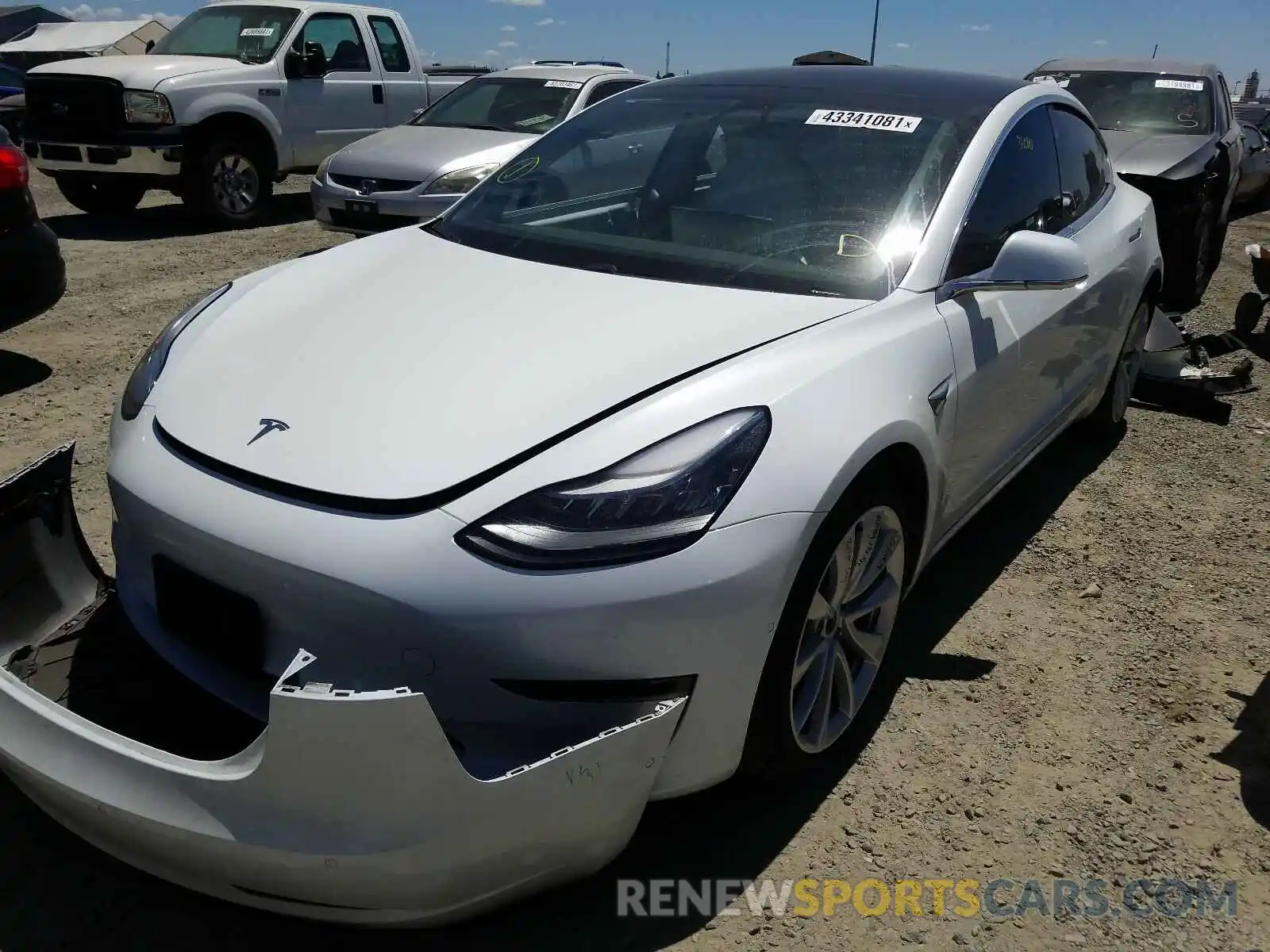 2 Photograph of a damaged car 5YJ3E1EA6KF432120 TESLA MODEL 3 2019