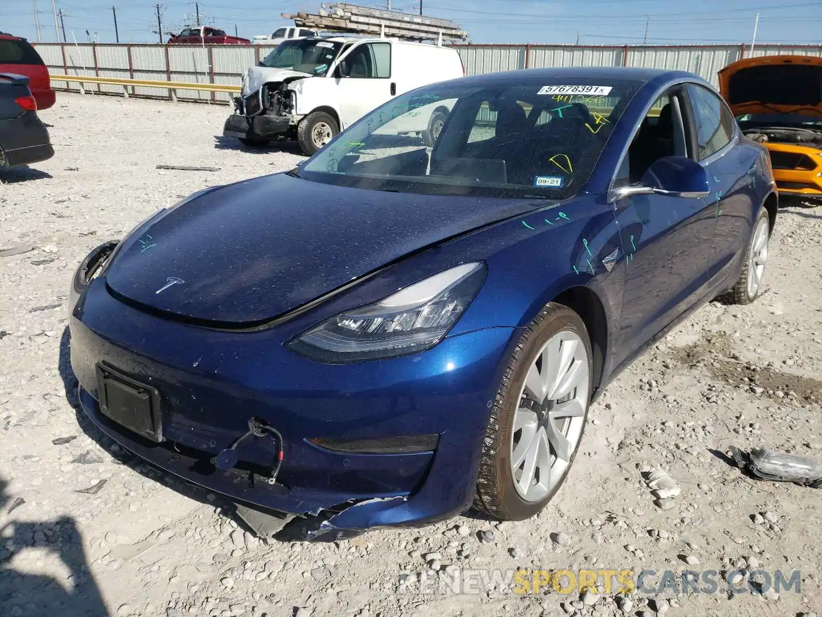 2 Photograph of a damaged car 5YJ3E1EA6KF441366 TESLA MODEL 3 2019