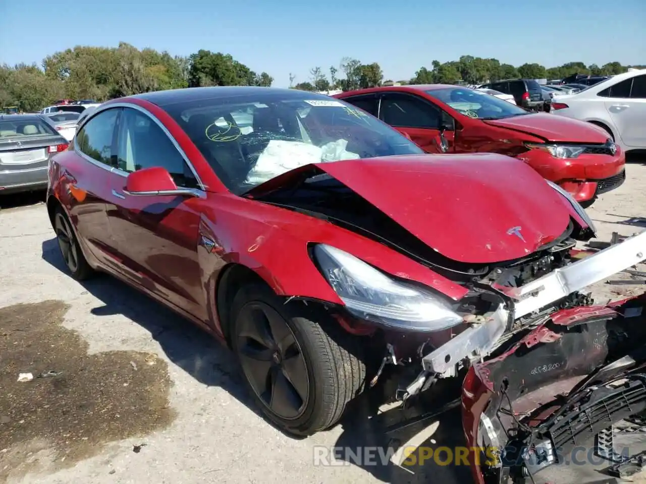 1 Photograph of a damaged car 5YJ3E1EA6KF447149 TESLA MODEL 3 2019