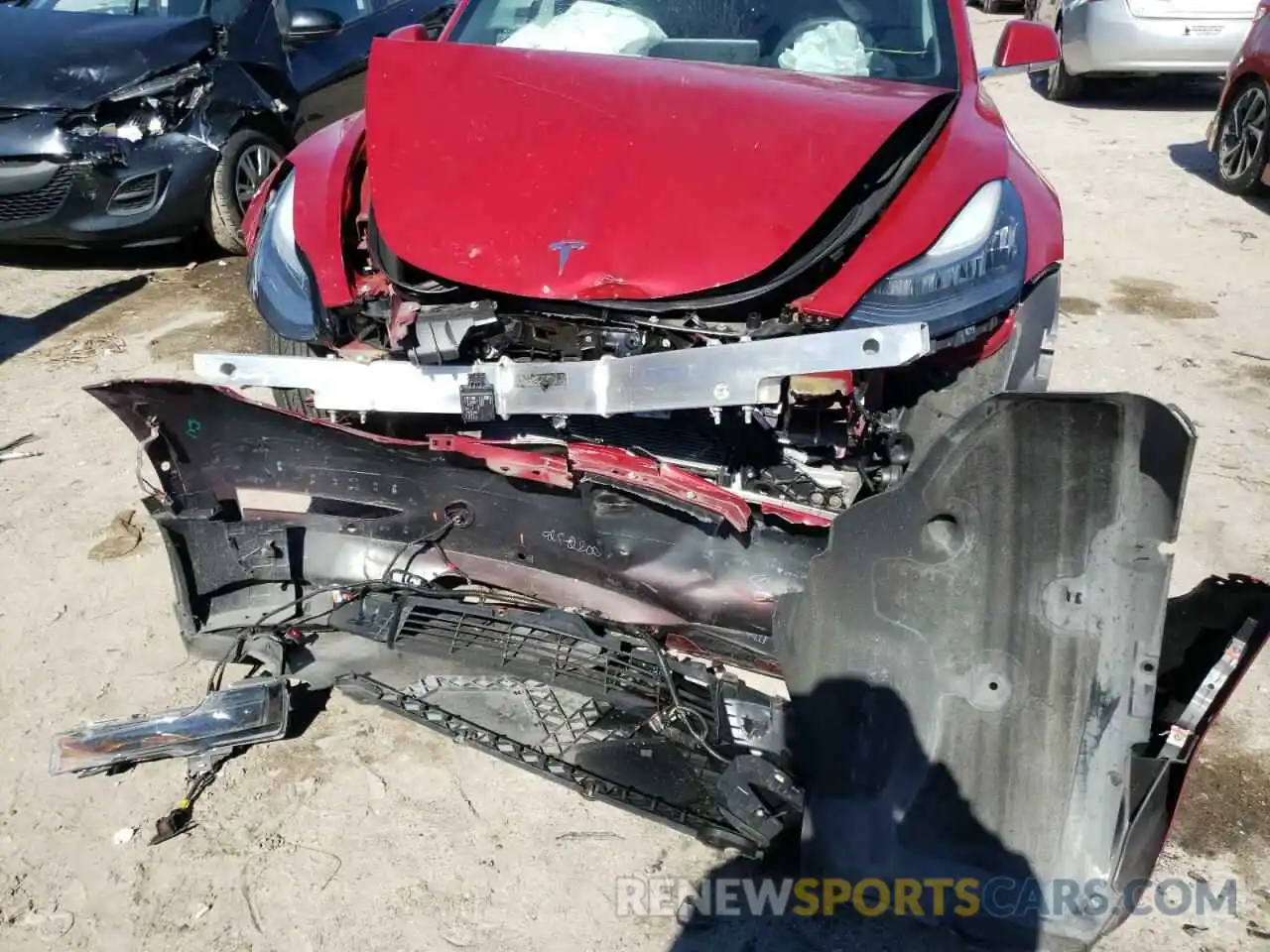 9 Photograph of a damaged car 5YJ3E1EA6KF447149 TESLA MODEL 3 2019