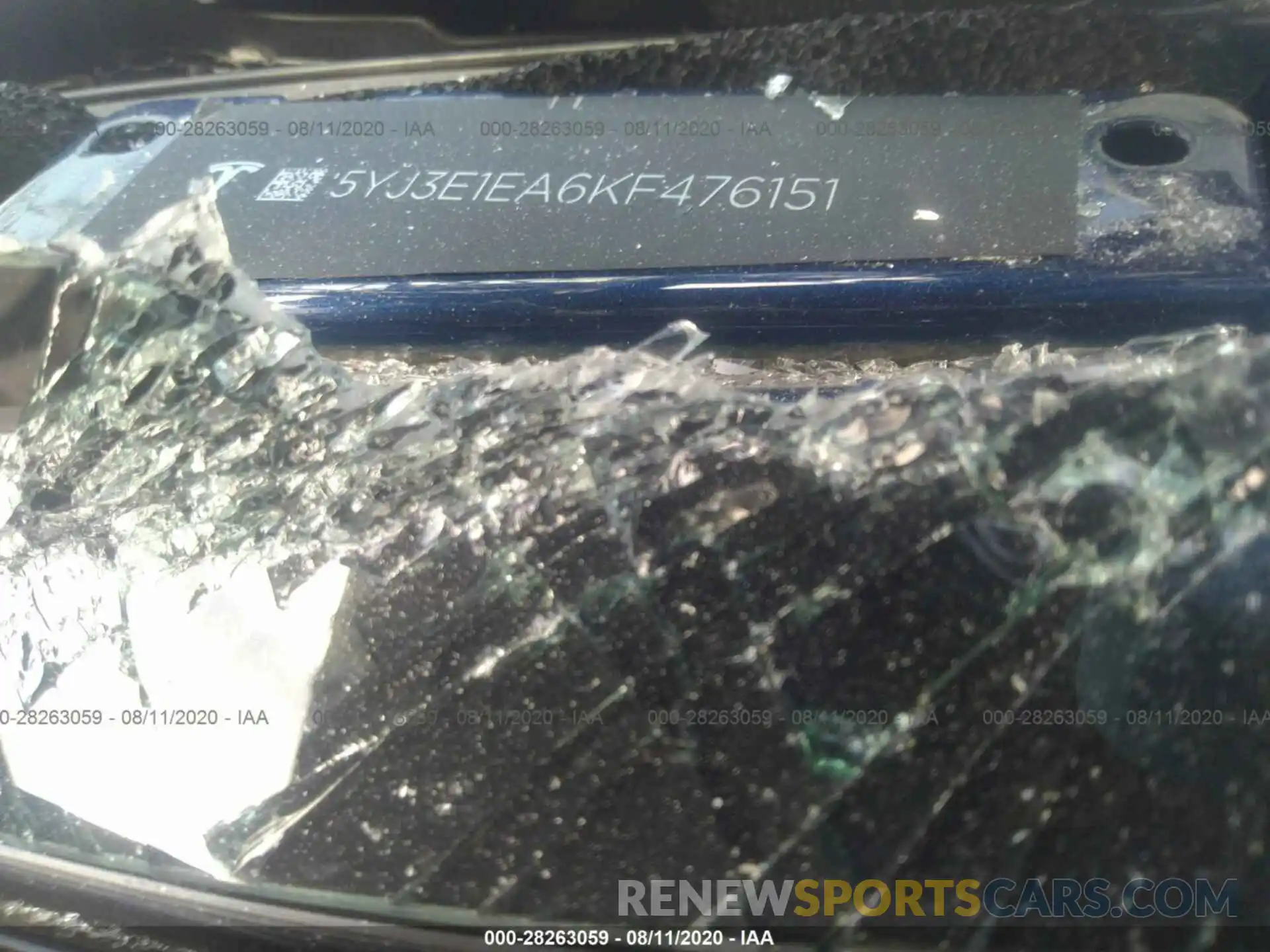 9 Photograph of a damaged car 5YJ3E1EA6KF476151 TESLA MODEL 3 2019