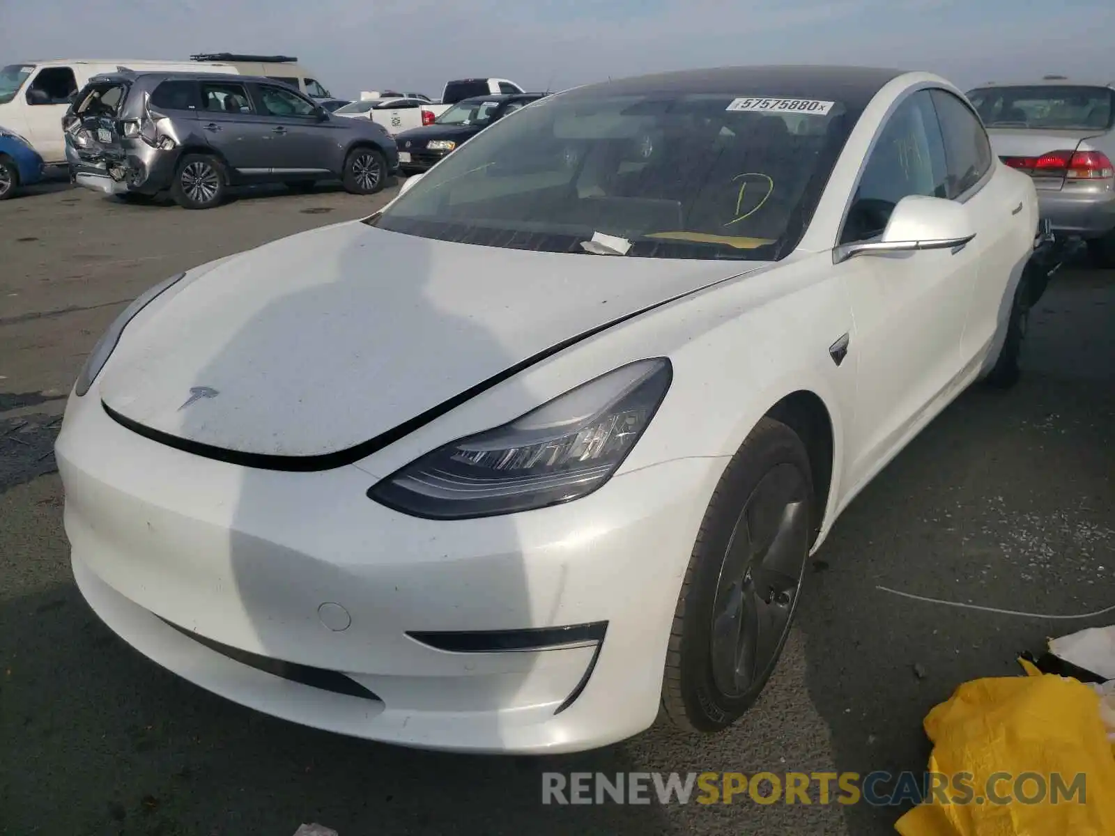 2 Photograph of a damaged car 5YJ3E1EA6KF483701 TESLA MODEL 3 2019