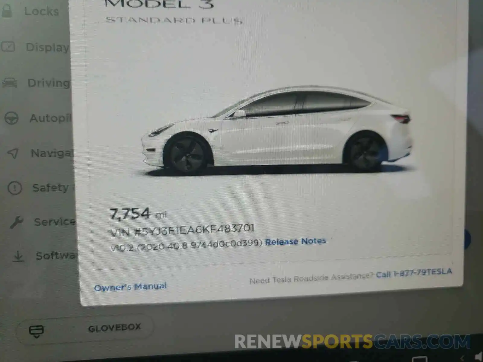 8 Photograph of a damaged car 5YJ3E1EA6KF483701 TESLA MODEL 3 2019