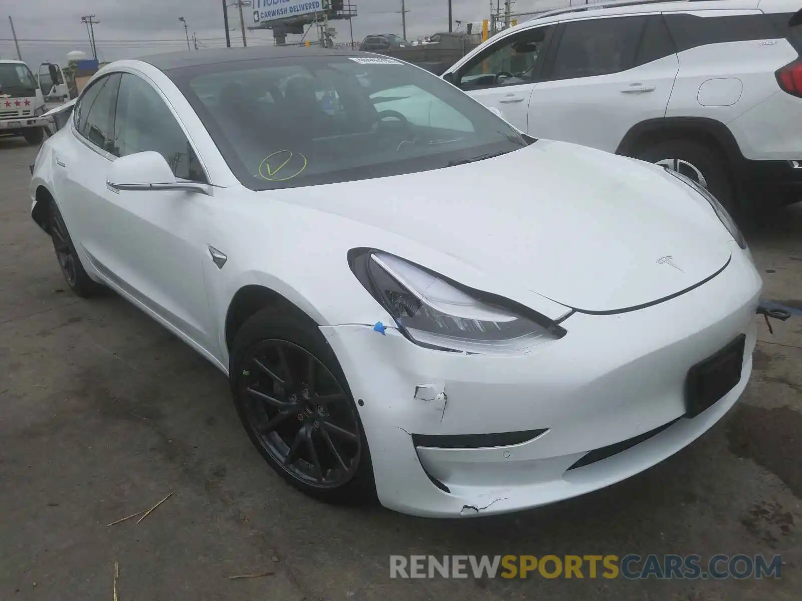 1 Photograph of a damaged car 5YJ3E1EA6KF485576 TESLA MODEL 3 2019