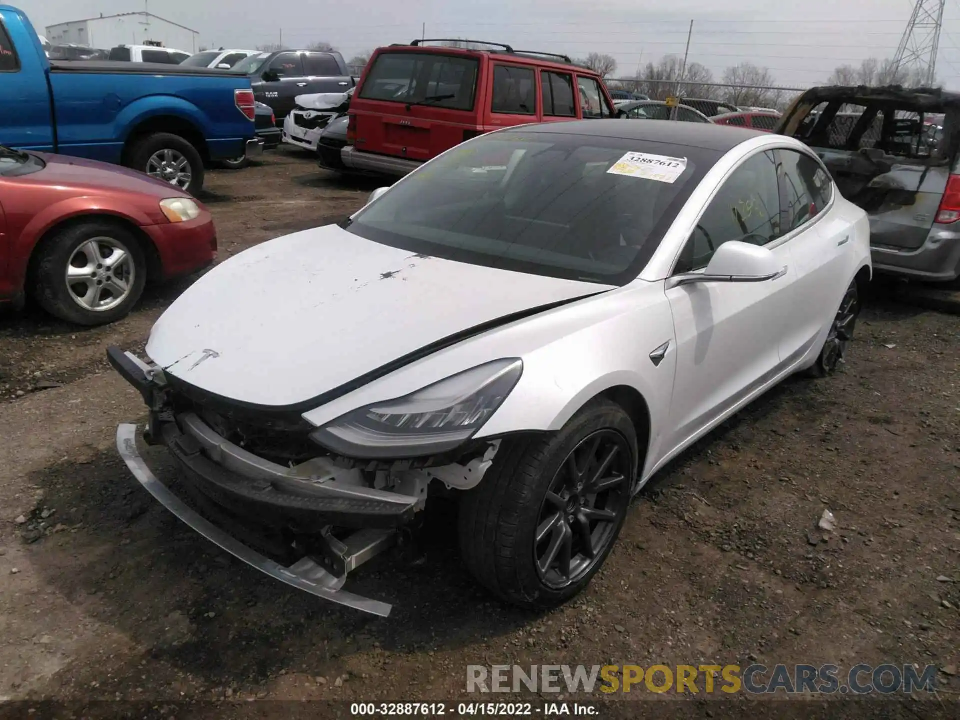 2 Photograph of a damaged car 5YJ3E1EA6KF485867 TESLA MODEL 3 2019