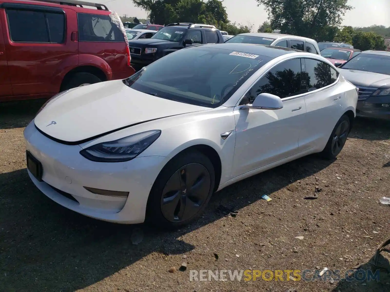 2 Photograph of a damaged car 5YJ3E1EA6KF486548 TESLA MODEL 3 2019