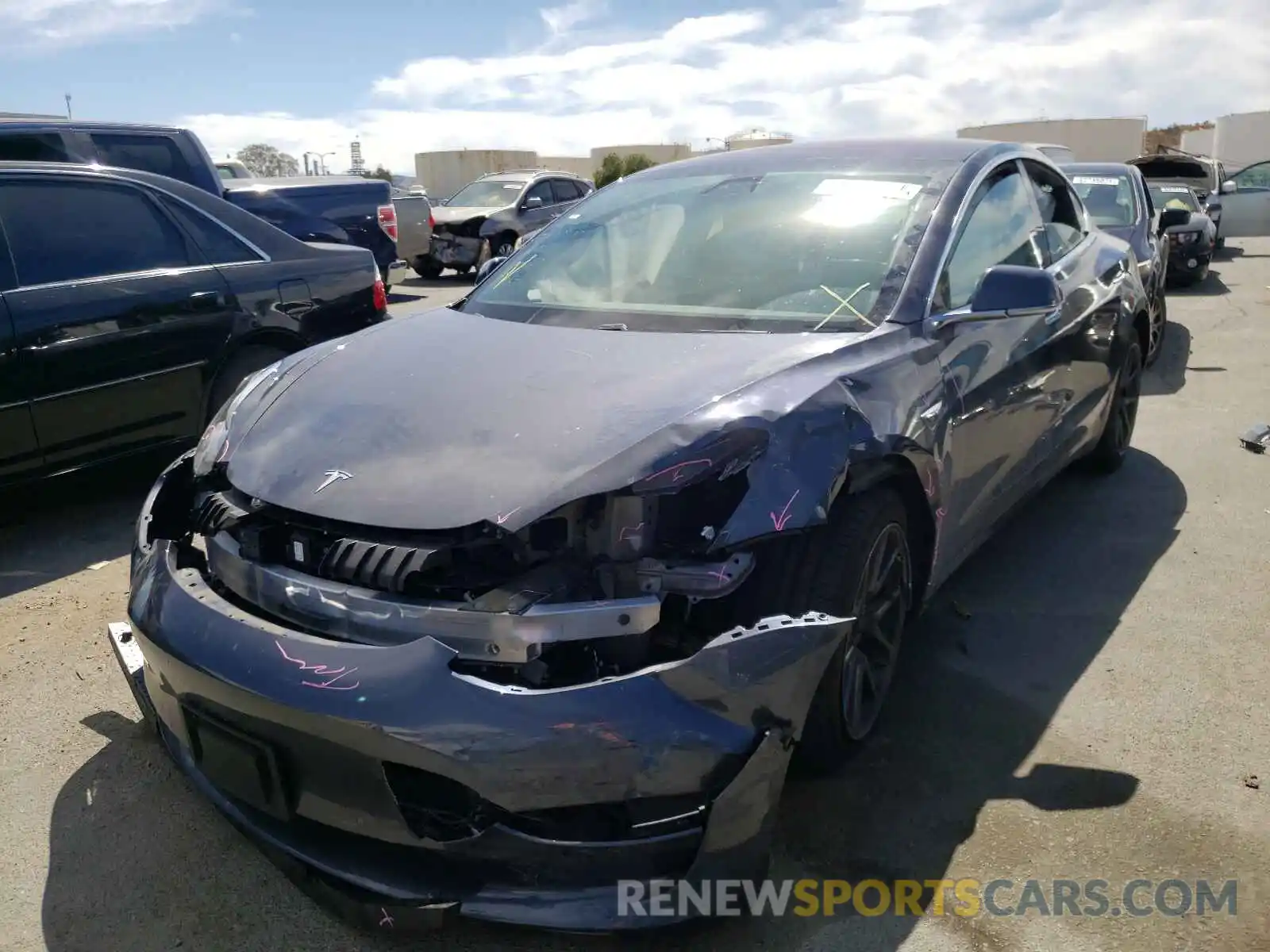 2 Photograph of a damaged car 5YJ3E1EA7KF190325 TESLA MODEL 3 2019