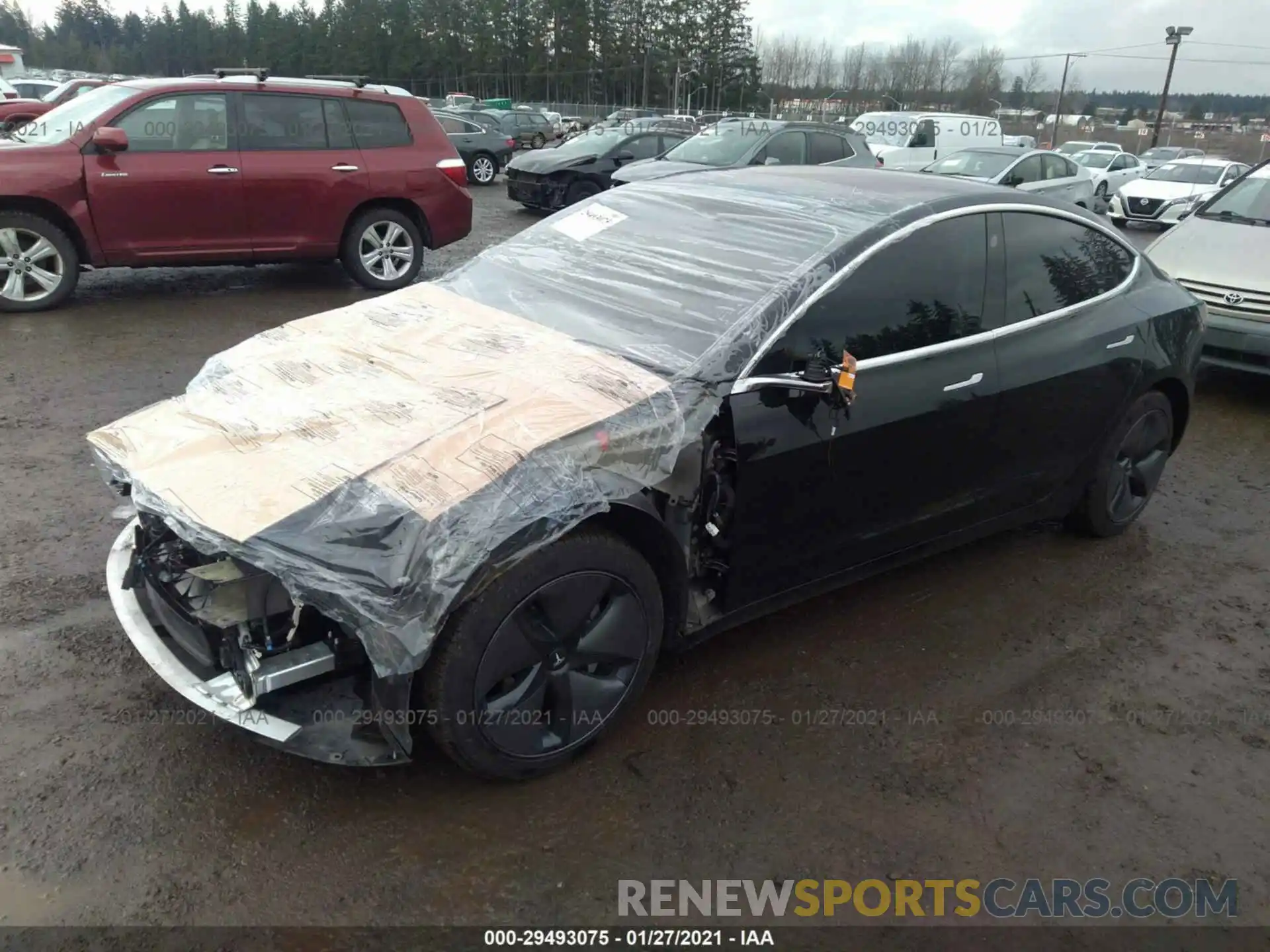 2 Photograph of a damaged car 5YJ3E1EA7KF193077 TESLA MODEL 3 2019