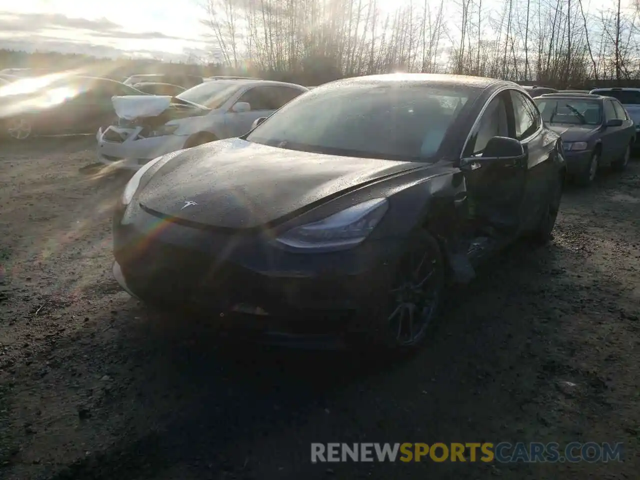 2 Photograph of a damaged car 5YJ3E1EA7KF296578 TESLA MODEL 3 2019