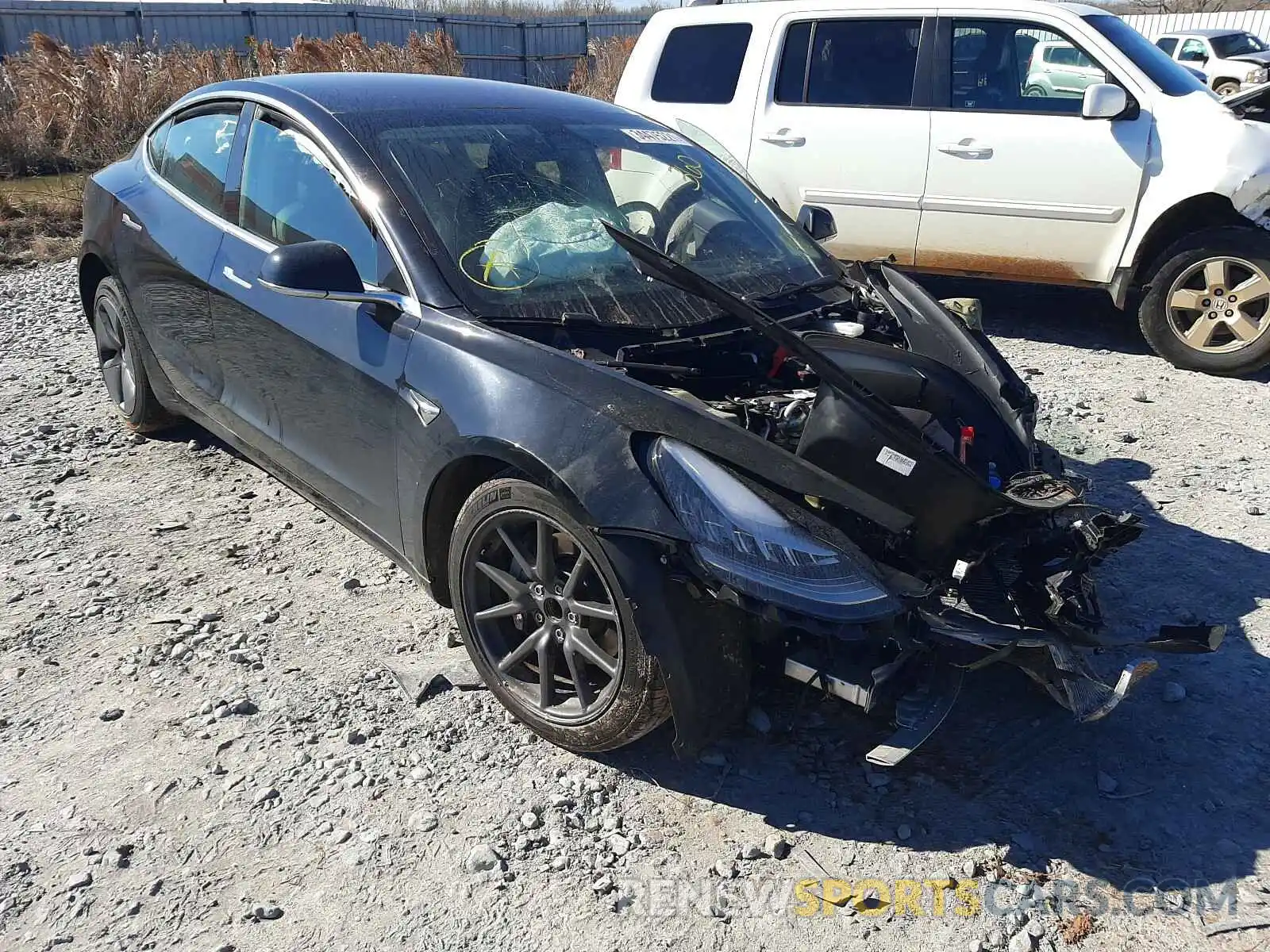 1 Photograph of a damaged car 5YJ3E1EA7KF296967 TESLA MODEL 3 2019