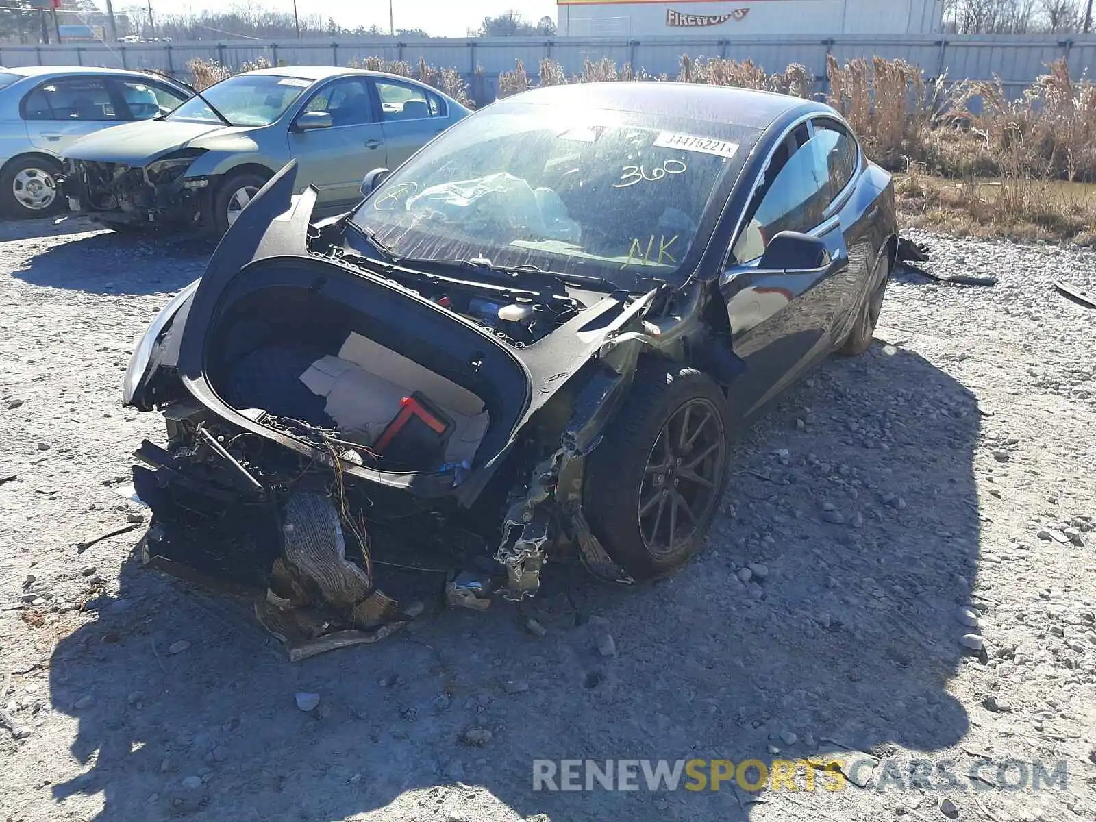 2 Photograph of a damaged car 5YJ3E1EA7KF296967 TESLA MODEL 3 2019