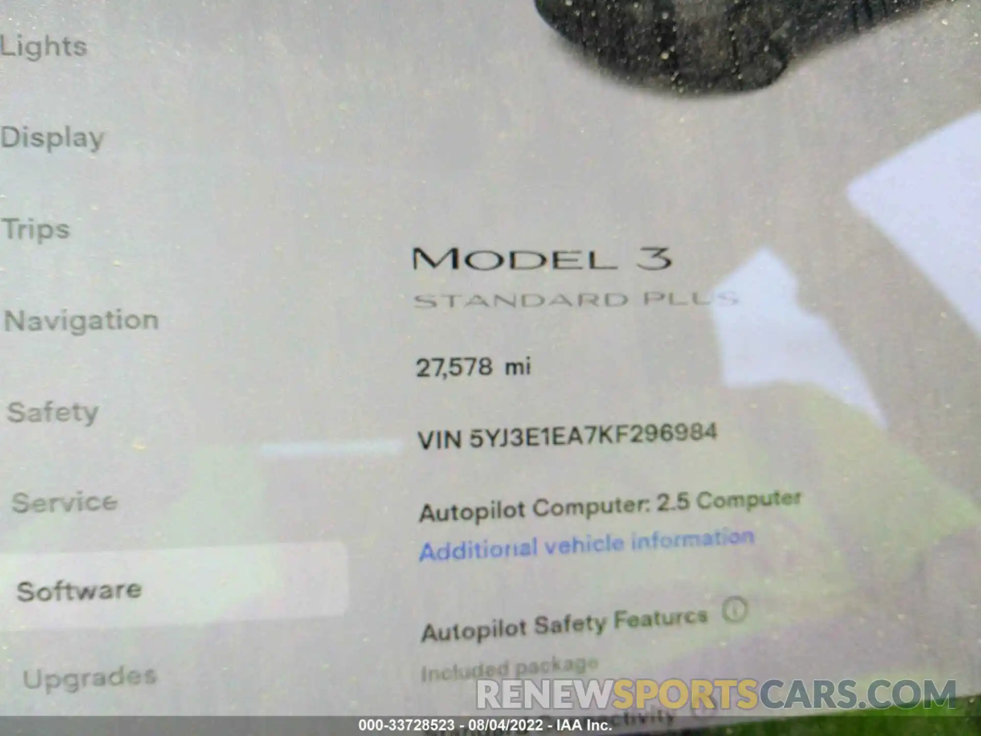 7 Photograph of a damaged car 5YJ3E1EA7KF296984 TESLA MODEL 3 2019