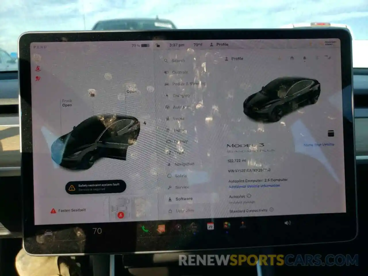 9 Photograph of a damaged car 5YJ3E1EA7KF297150 TESLA MODEL 3 2019