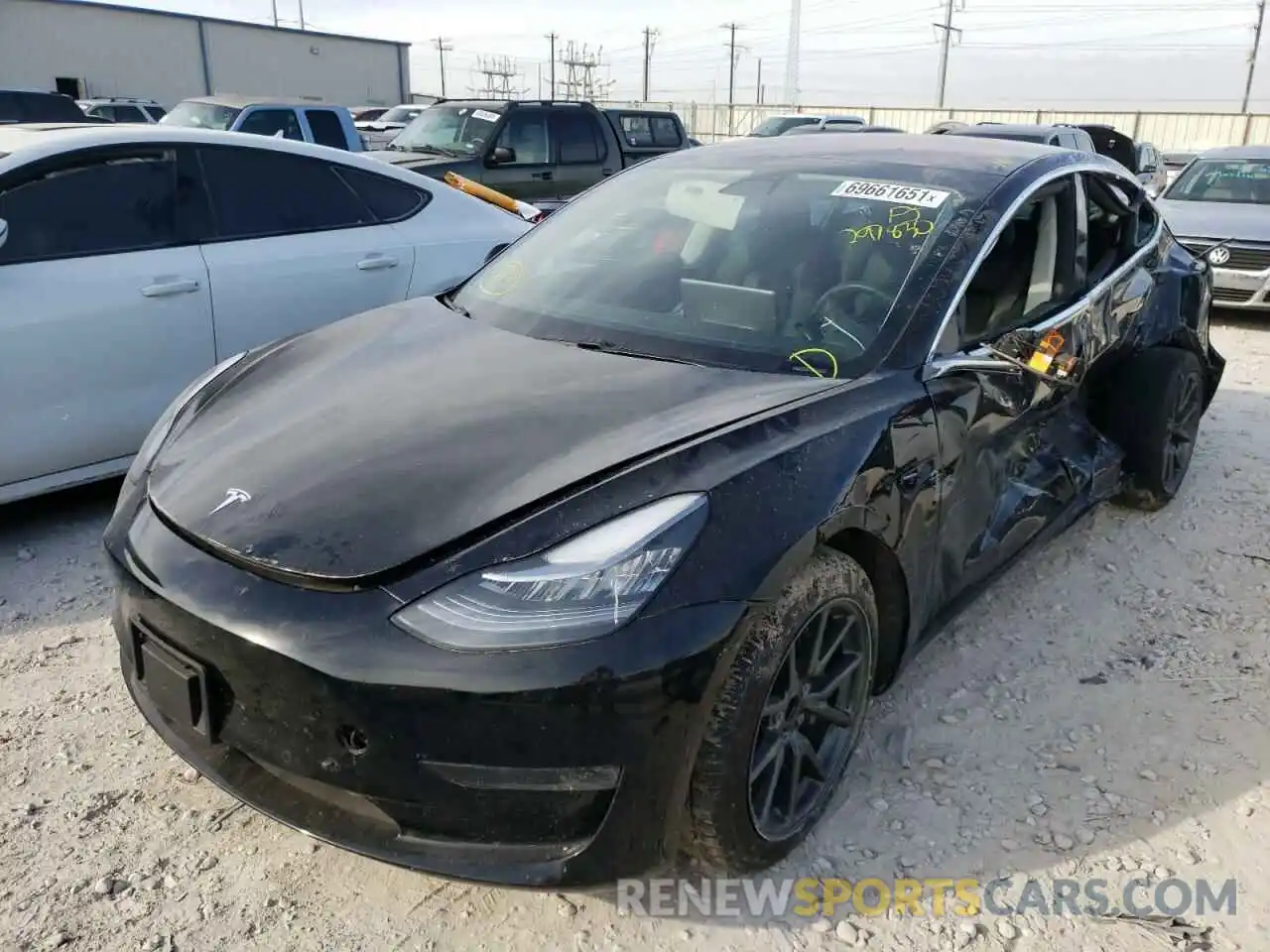 2 Photograph of a damaged car 5YJ3E1EA7KF297830 TESLA MODEL 3 2019