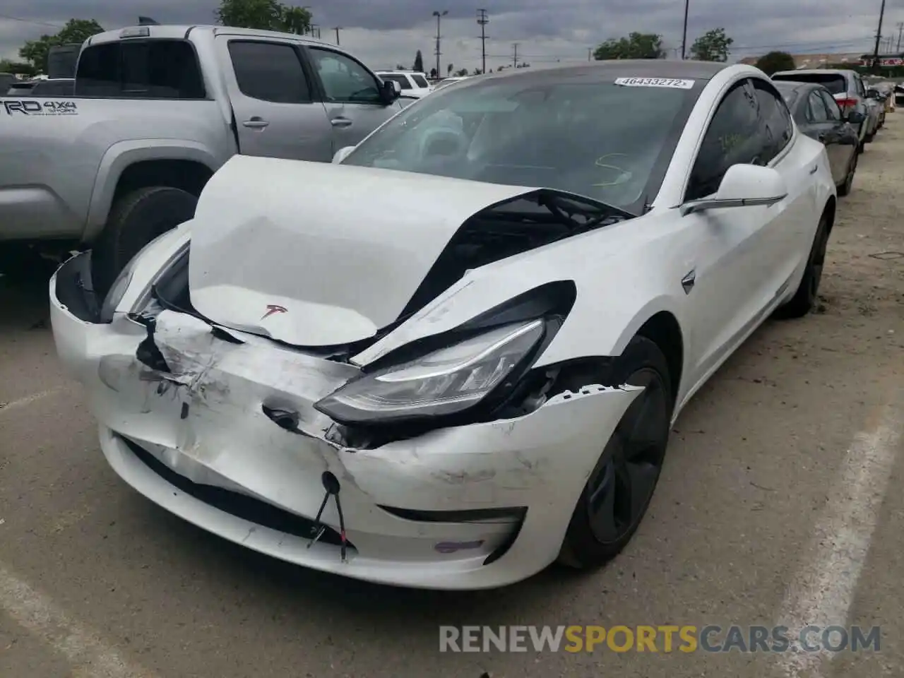 2 Photograph of a damaged car 5YJ3E1EA7KF299870 TESLA MODEL 3 2019